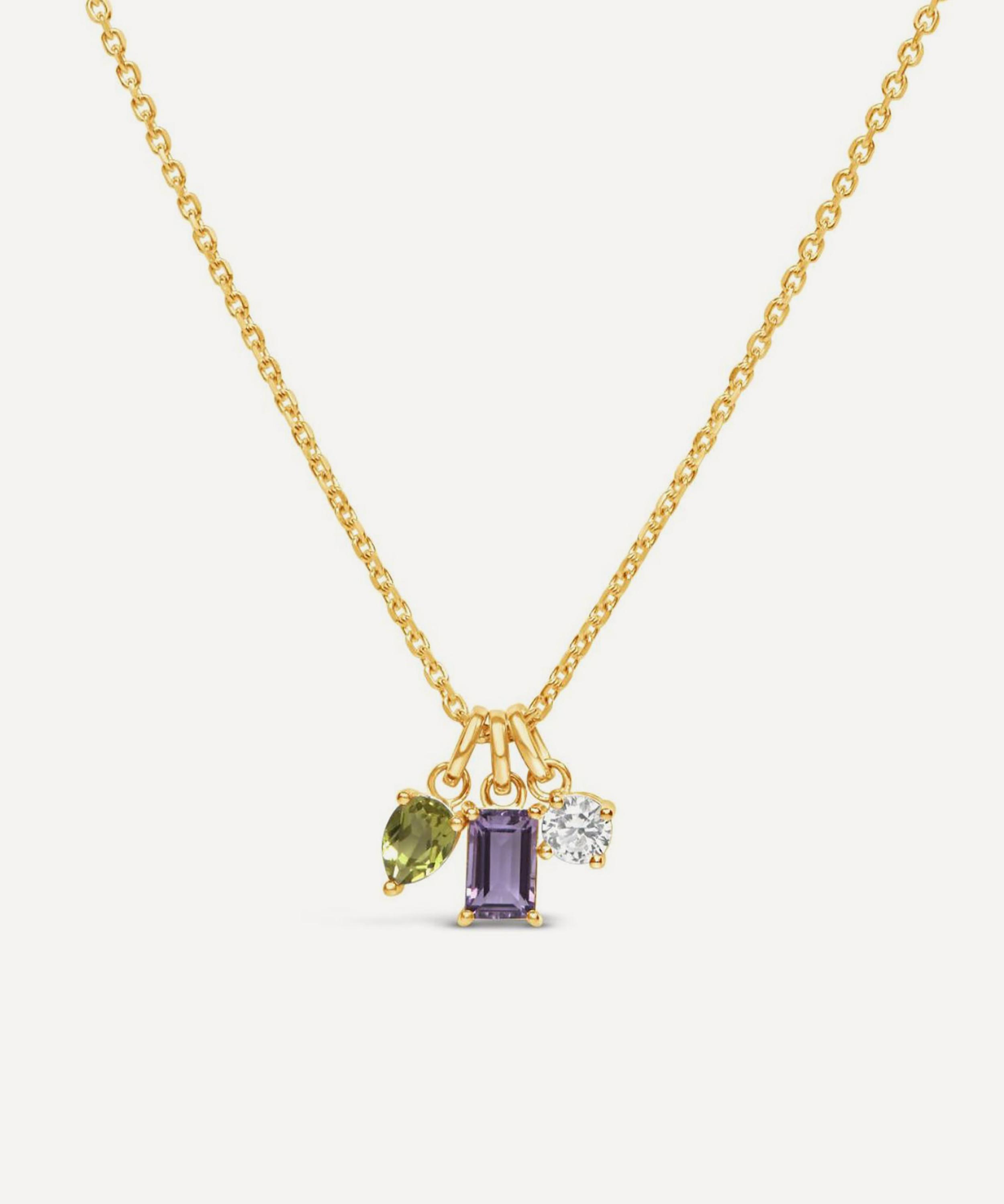Dinny Hall - 22ct Gold-Plated Vermeil Silver Suffragette Trilogy Pendant Necklace image number 0