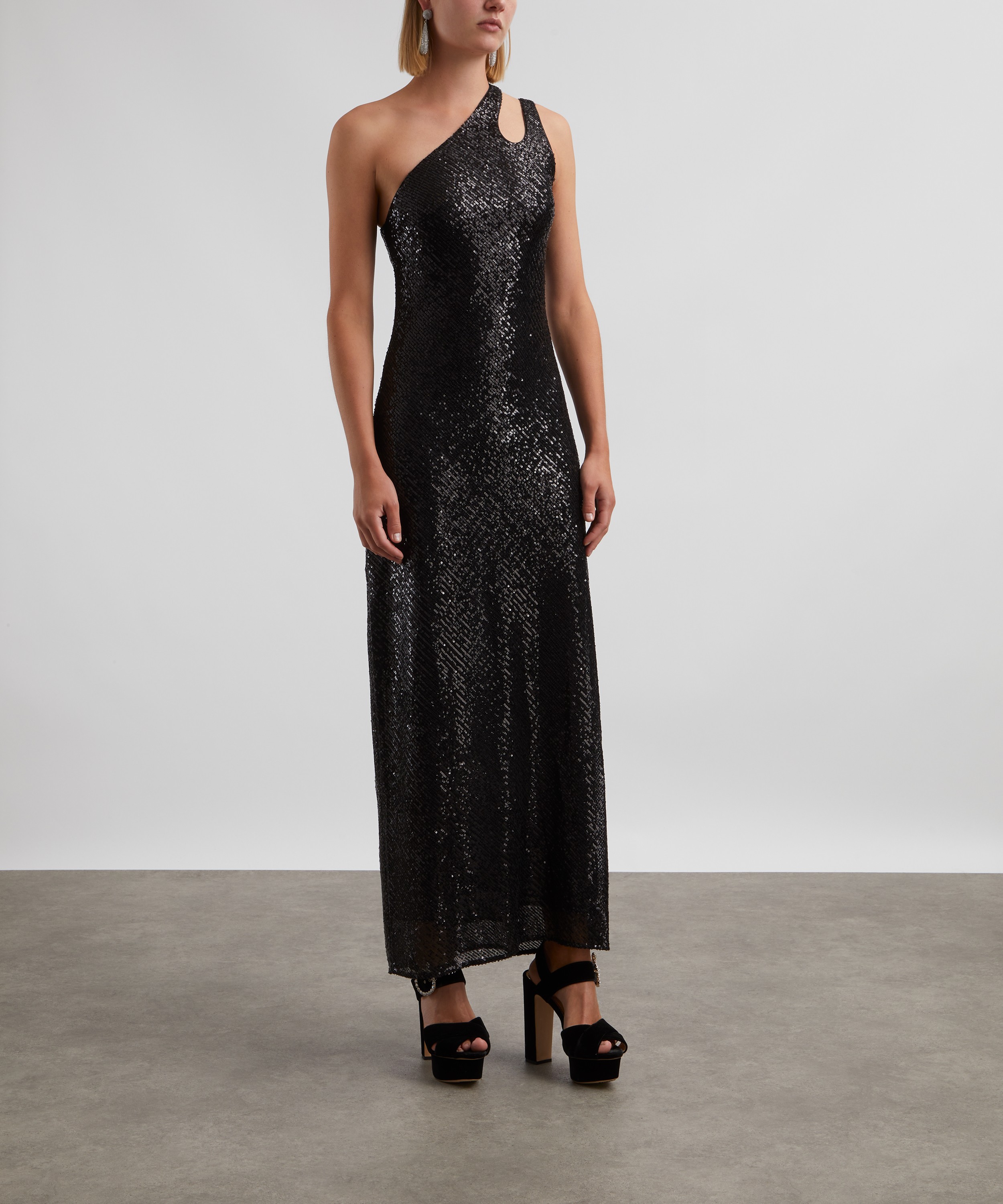 RIXO - Avena Asymmetric Sequin Maxi Dress image number 2