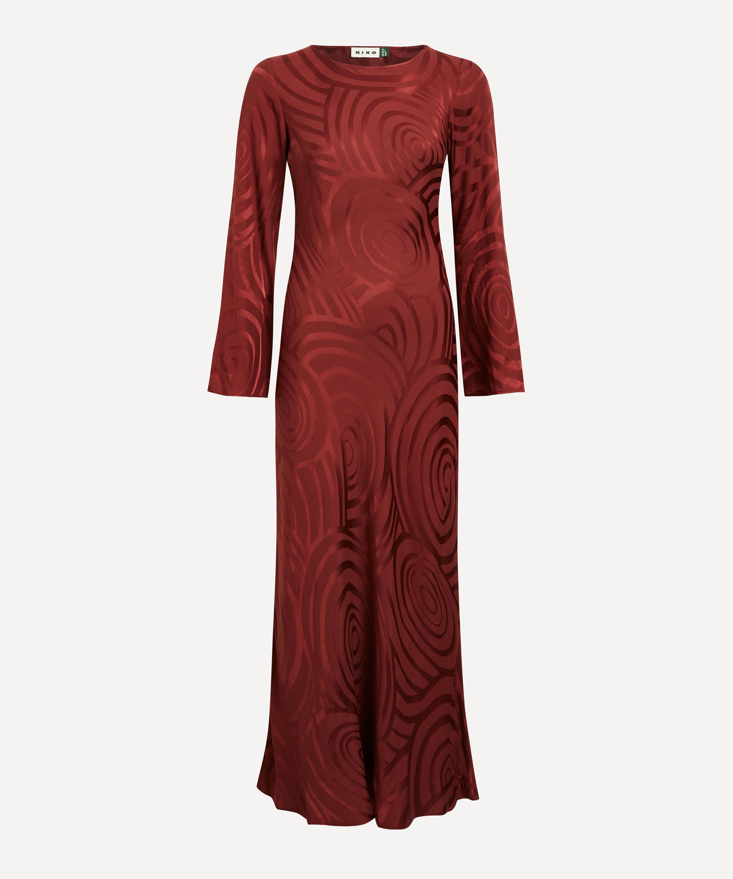 RIXO - Alondra Whirlpool Satin Jacquard Dress image number 0