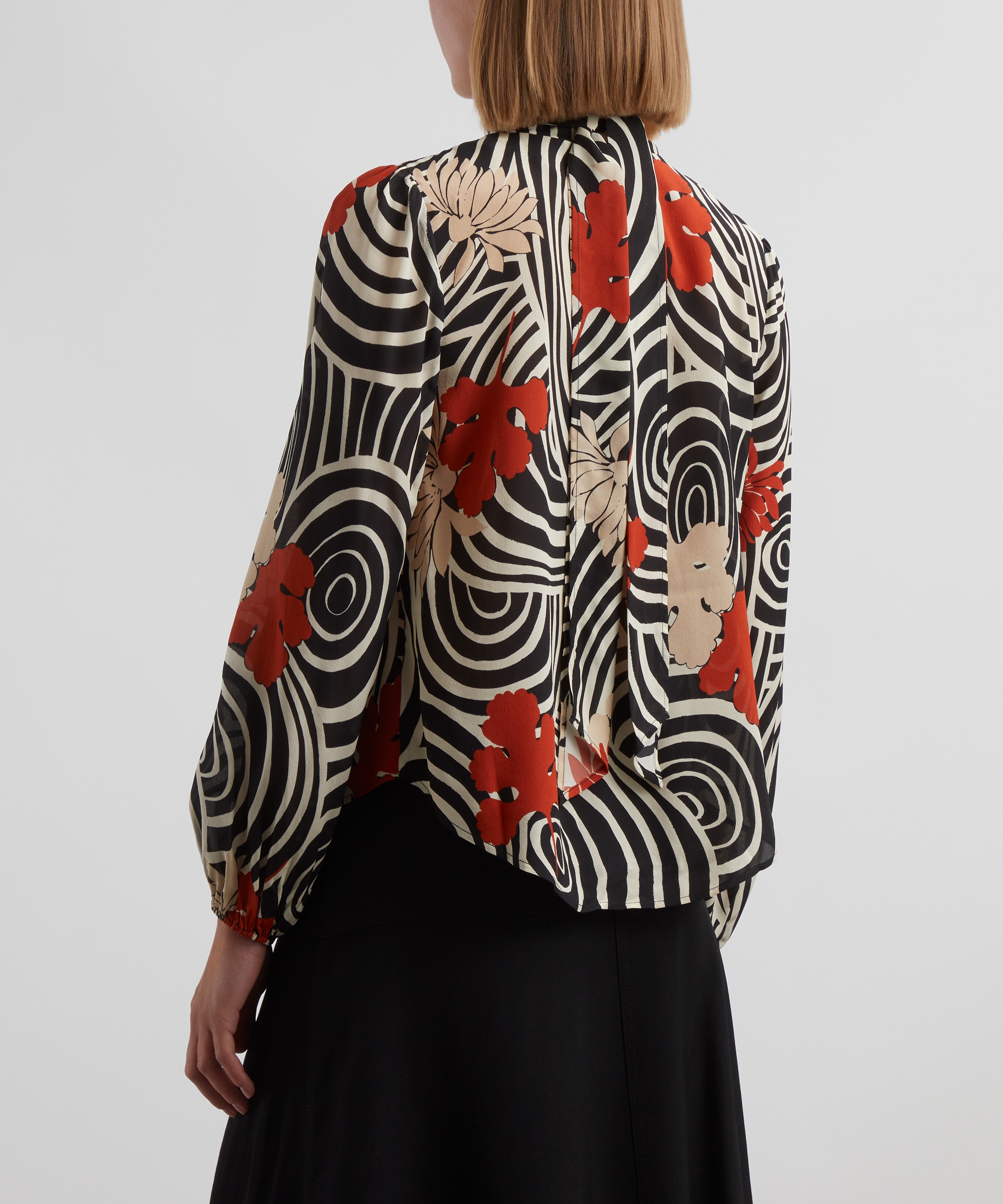 RIXO - Moss Swirl Daisy Silk Blouse image number 3