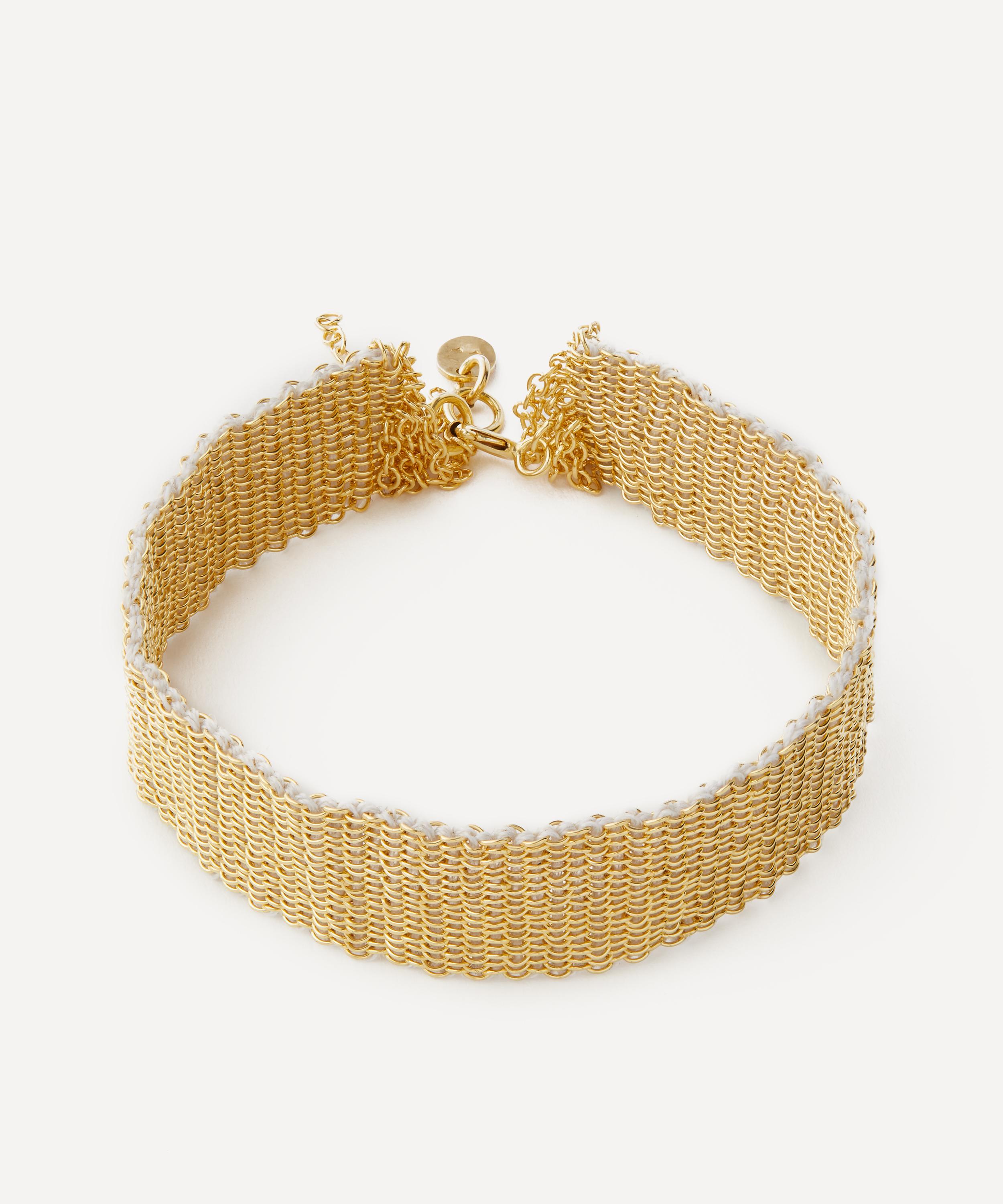 Stephanie Schneider - Gold-Plated Woven Chain Fringe Bracelet image number 0
