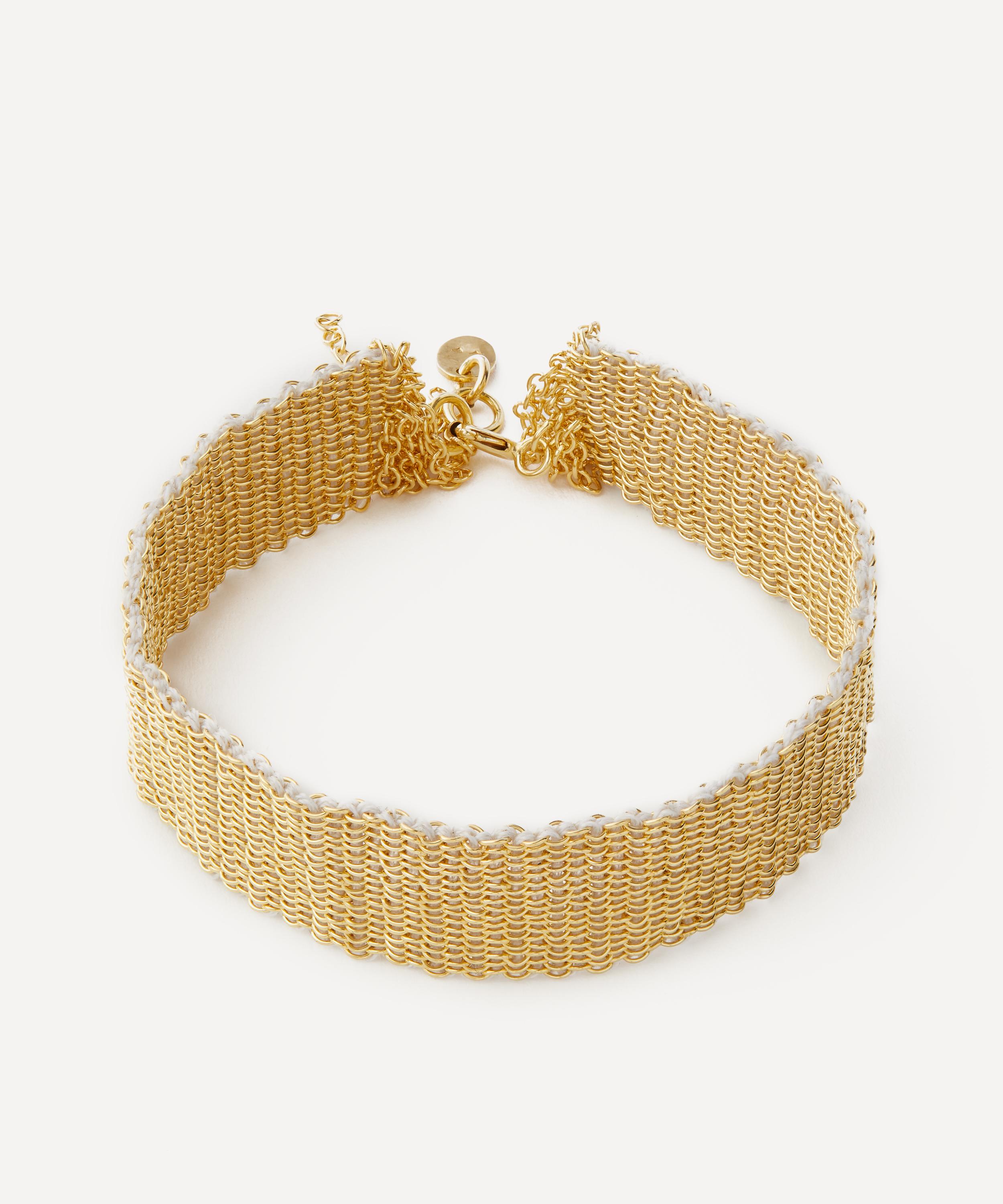 Stephanie Schneider - Gold-Plated Woven Chain Fringe Bracelet