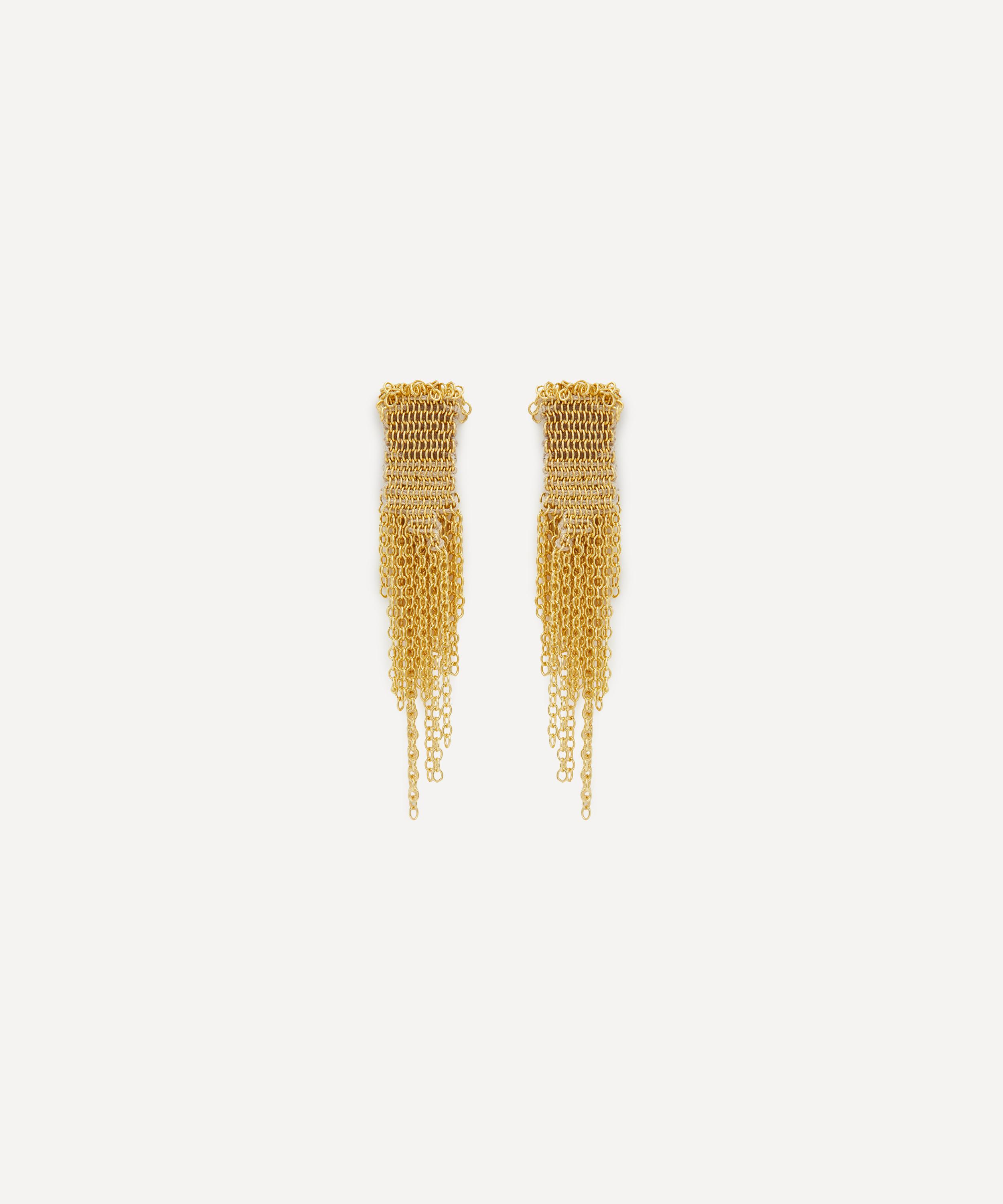 Stephanie Schneider - Gold-Plated Fringed Drop Earrings image number 0