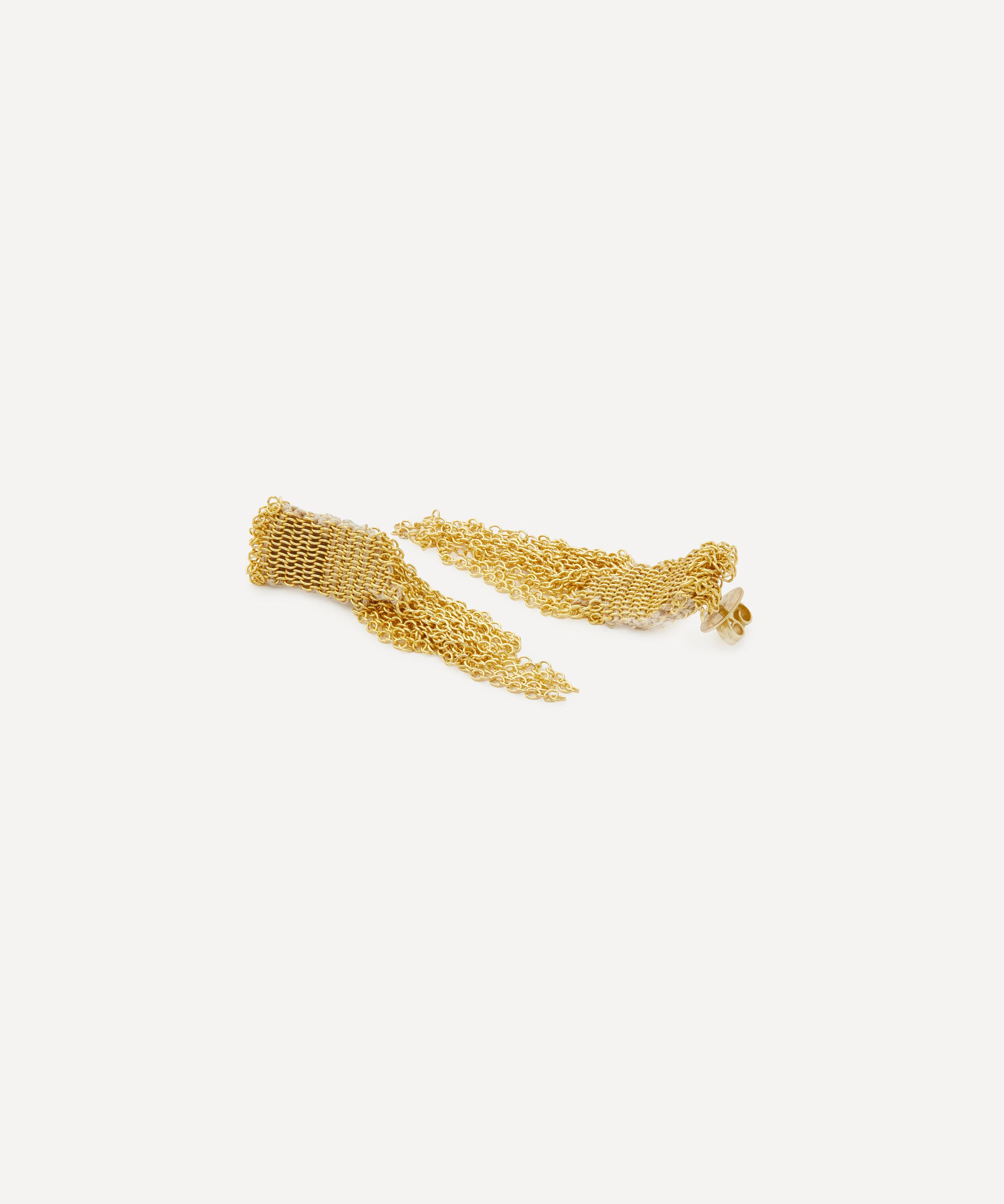 Stephanie Schneider - Gold-Plated Fringed Drop Earrings image number 1