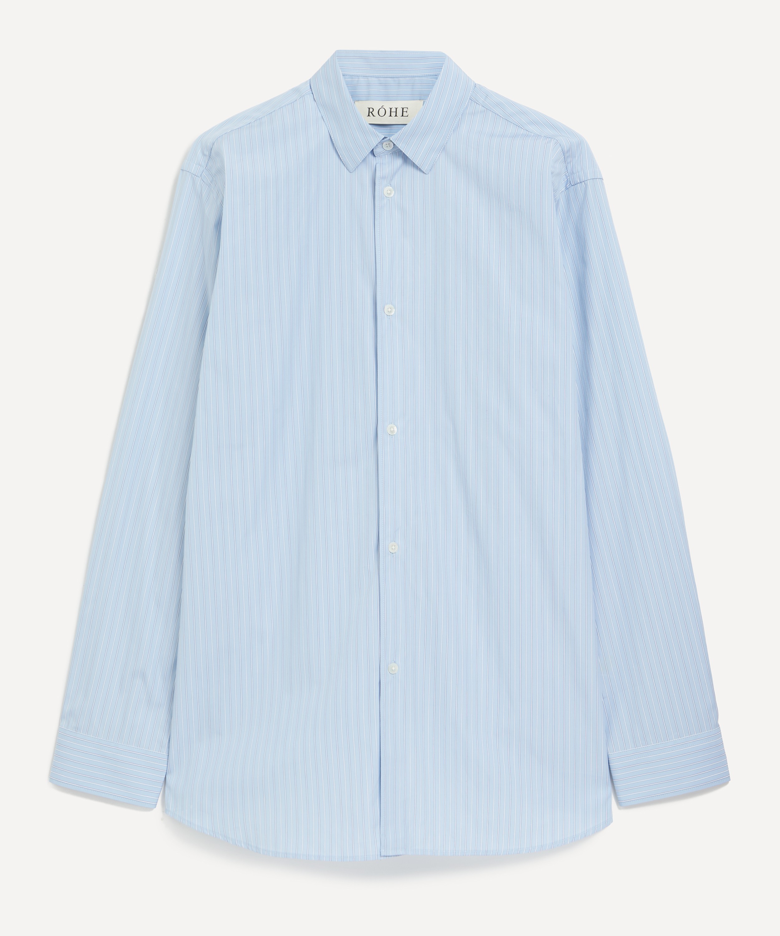 Róhe - Relaxed Long-Sleeve Blue Stripe Shirt image number 0