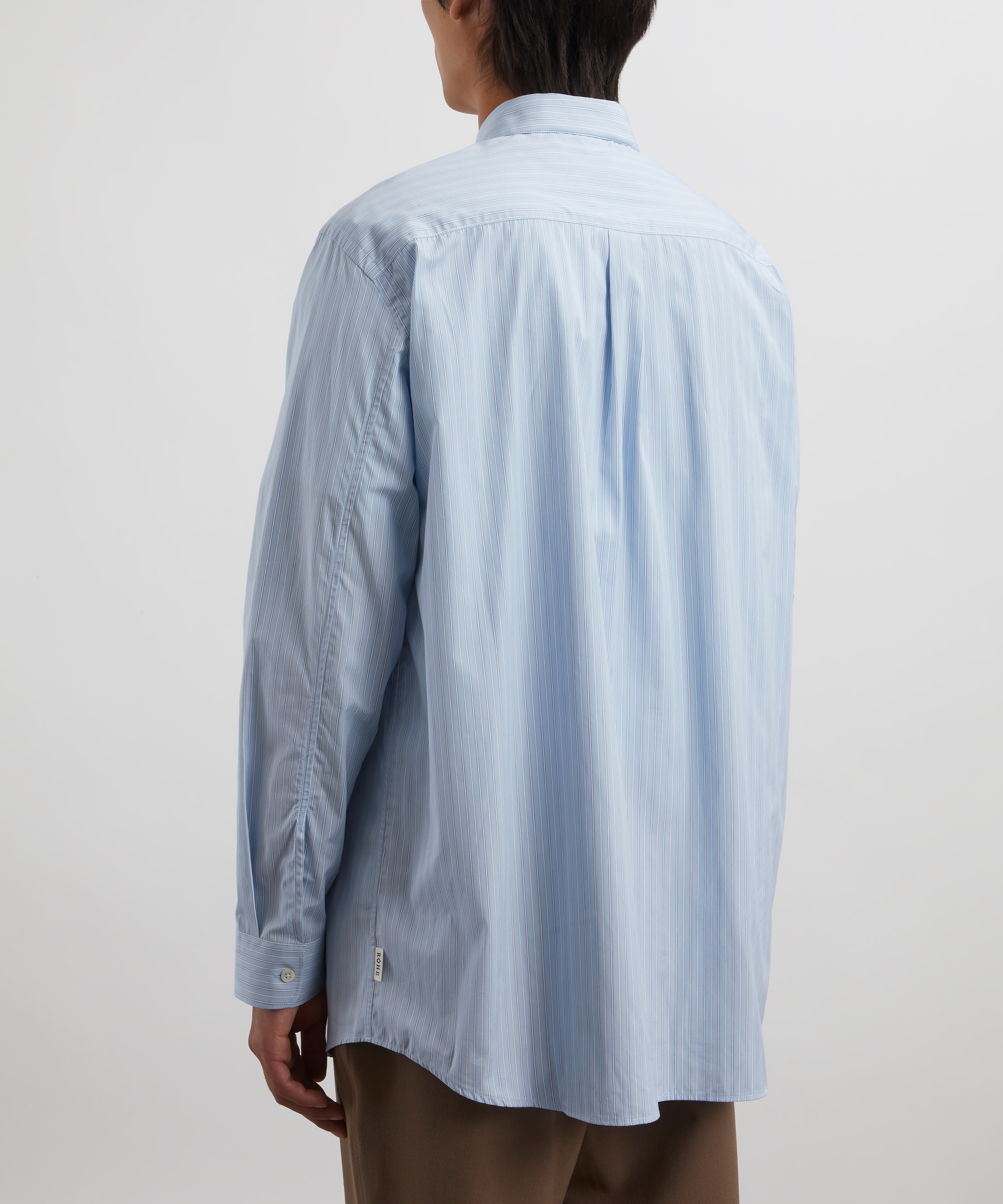 Róhe - Relaxed Long-Sleeve Blue Stripe Shirt image number 3