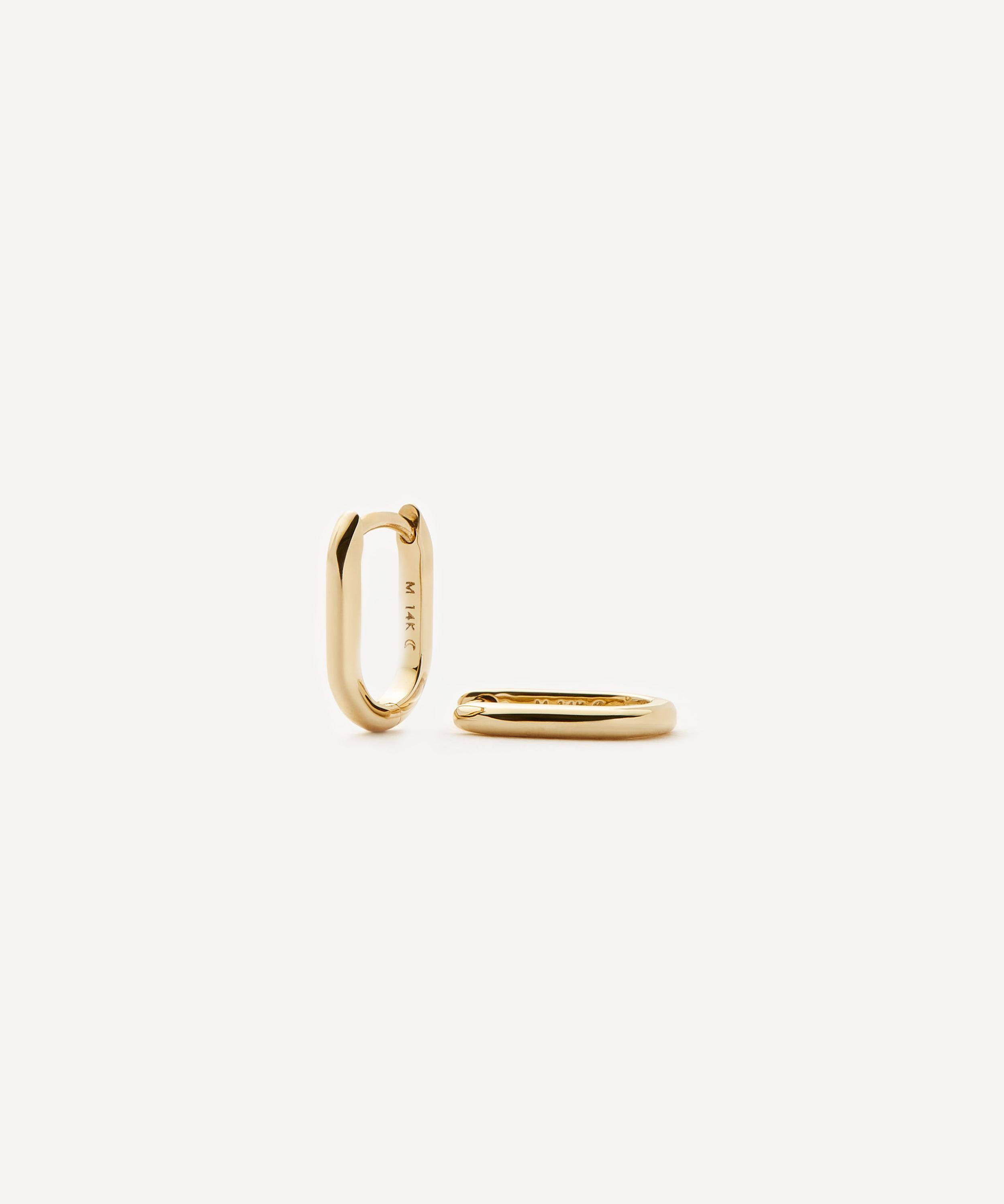 Missoma - 14ct Gold Fine Ovate Mini Hoop Earrings image number 0