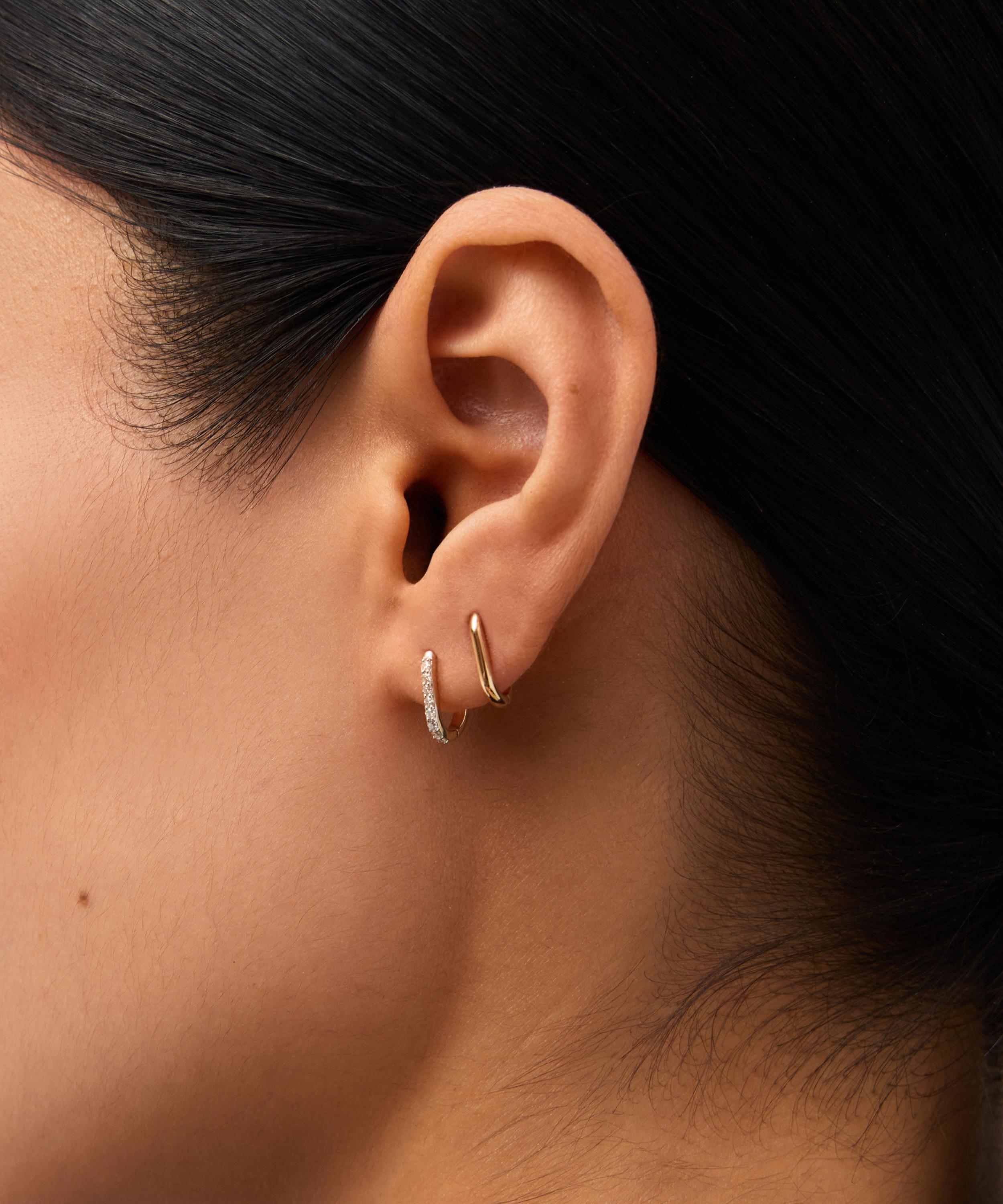 Missoma - 14ct Gold Fine Ovate Mini Hoop Earrings image number 1
