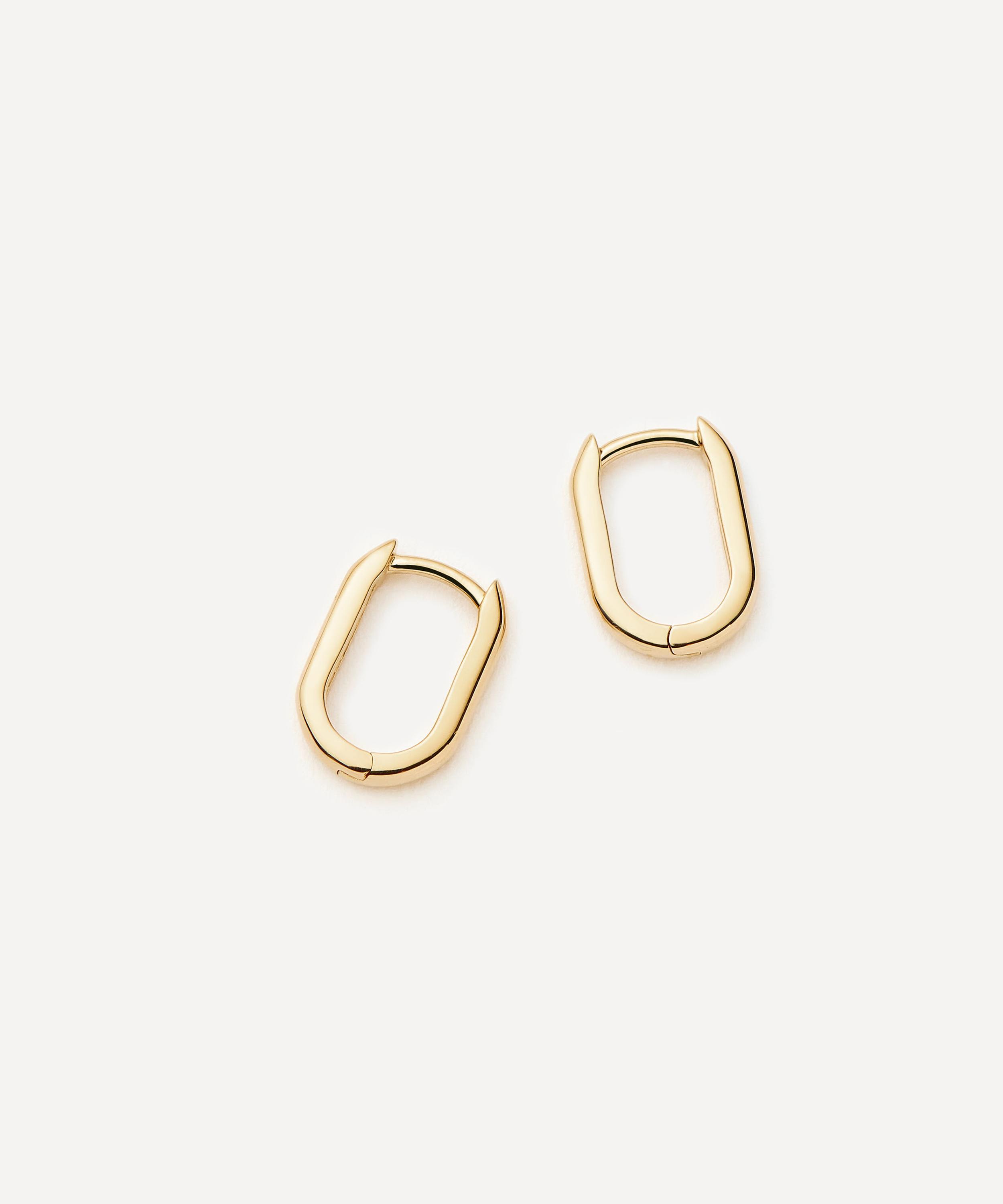 Missoma - 14ct Gold Fine Ovate Mini Hoop Earrings image number 2