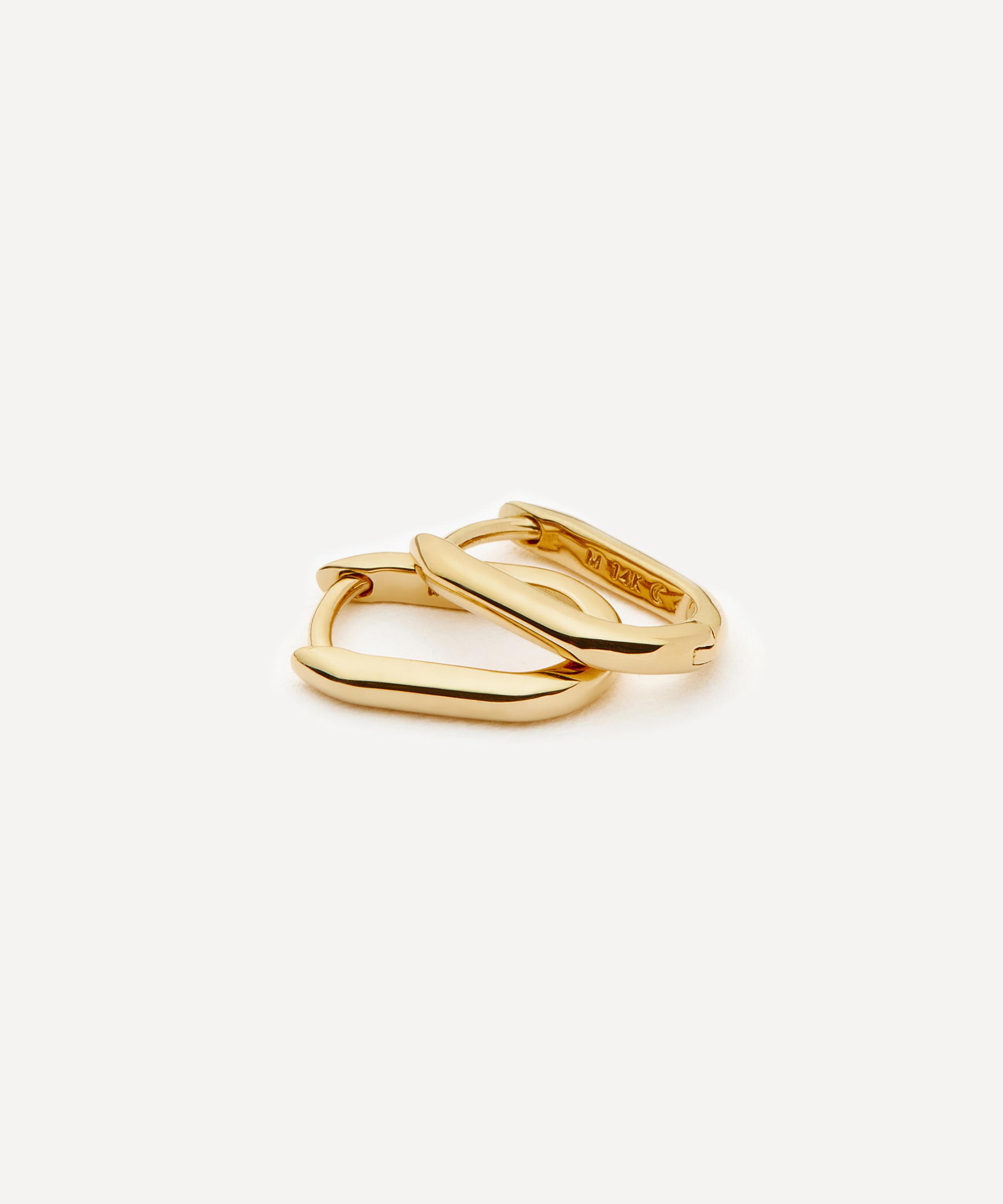 Missoma - 14ct Gold Fine Ovate Mini Hoop Earrings image number 3