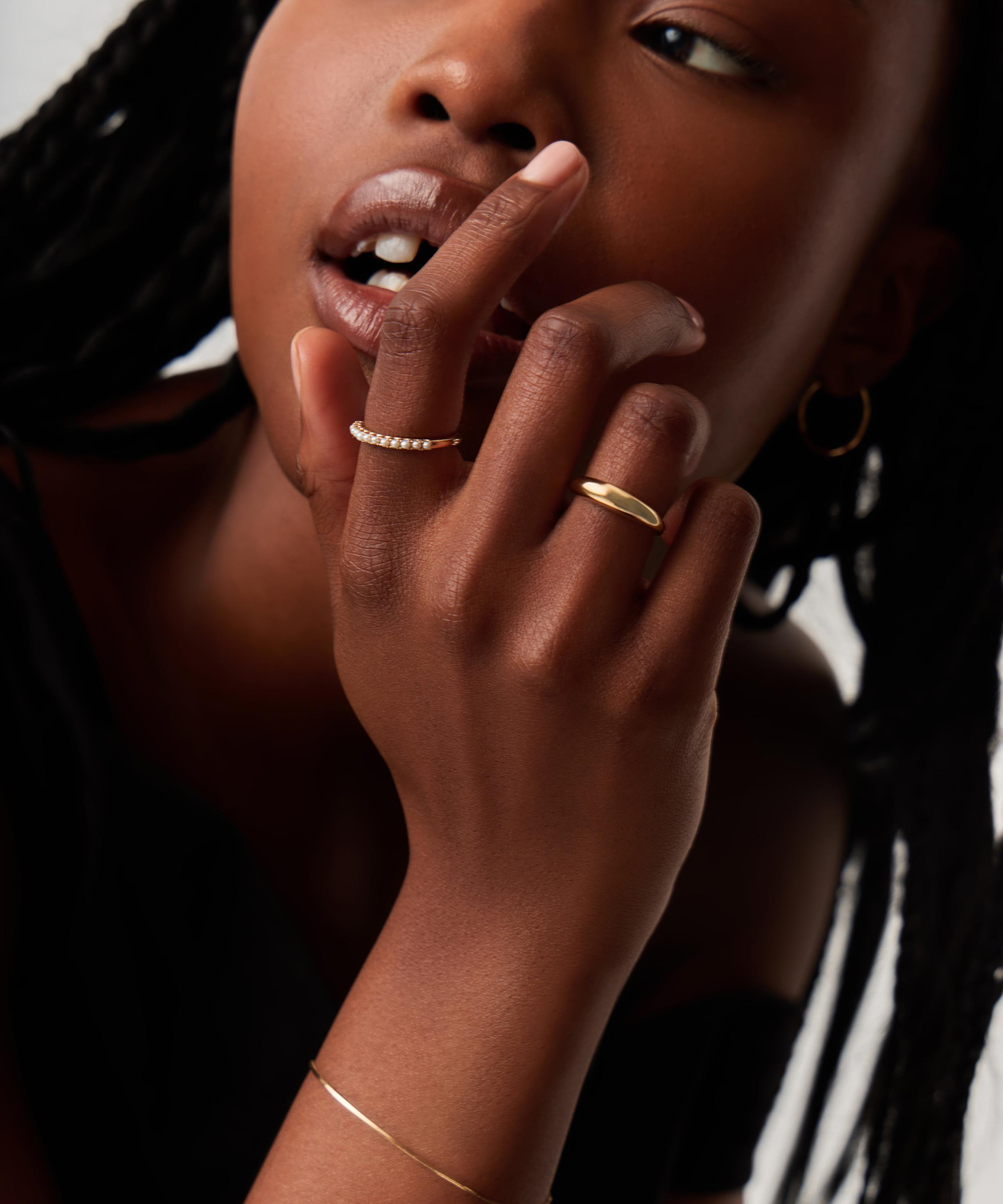 Missoma - 14ct Gold Fine Half Eternity Pearl Ring image number 1