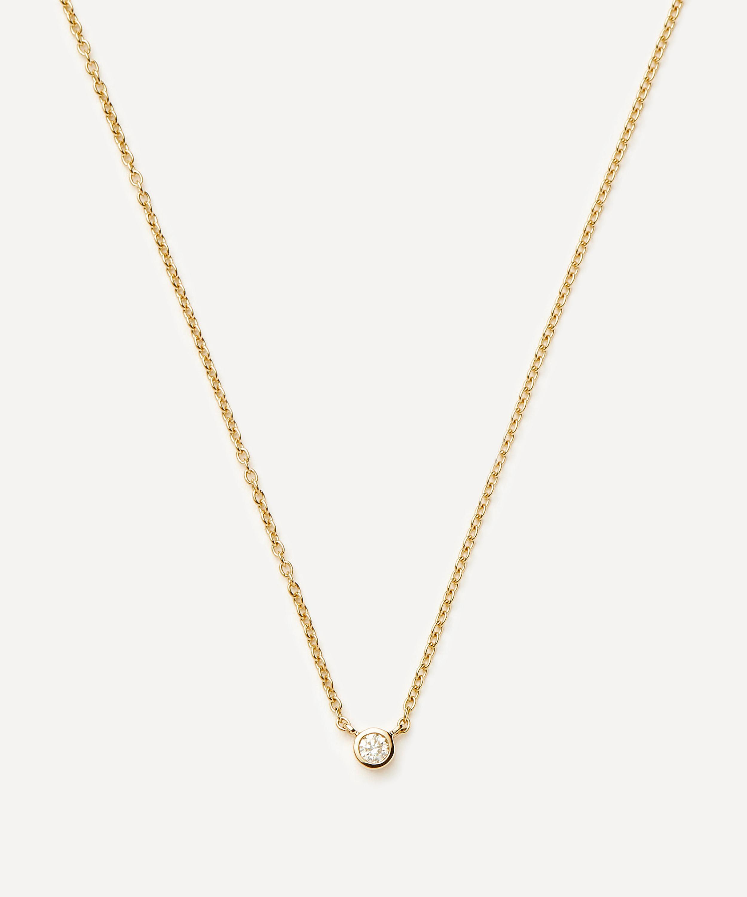 Missoma - 14ct Gold Fine Diamond Solitaire Pendant Necklace image number 0