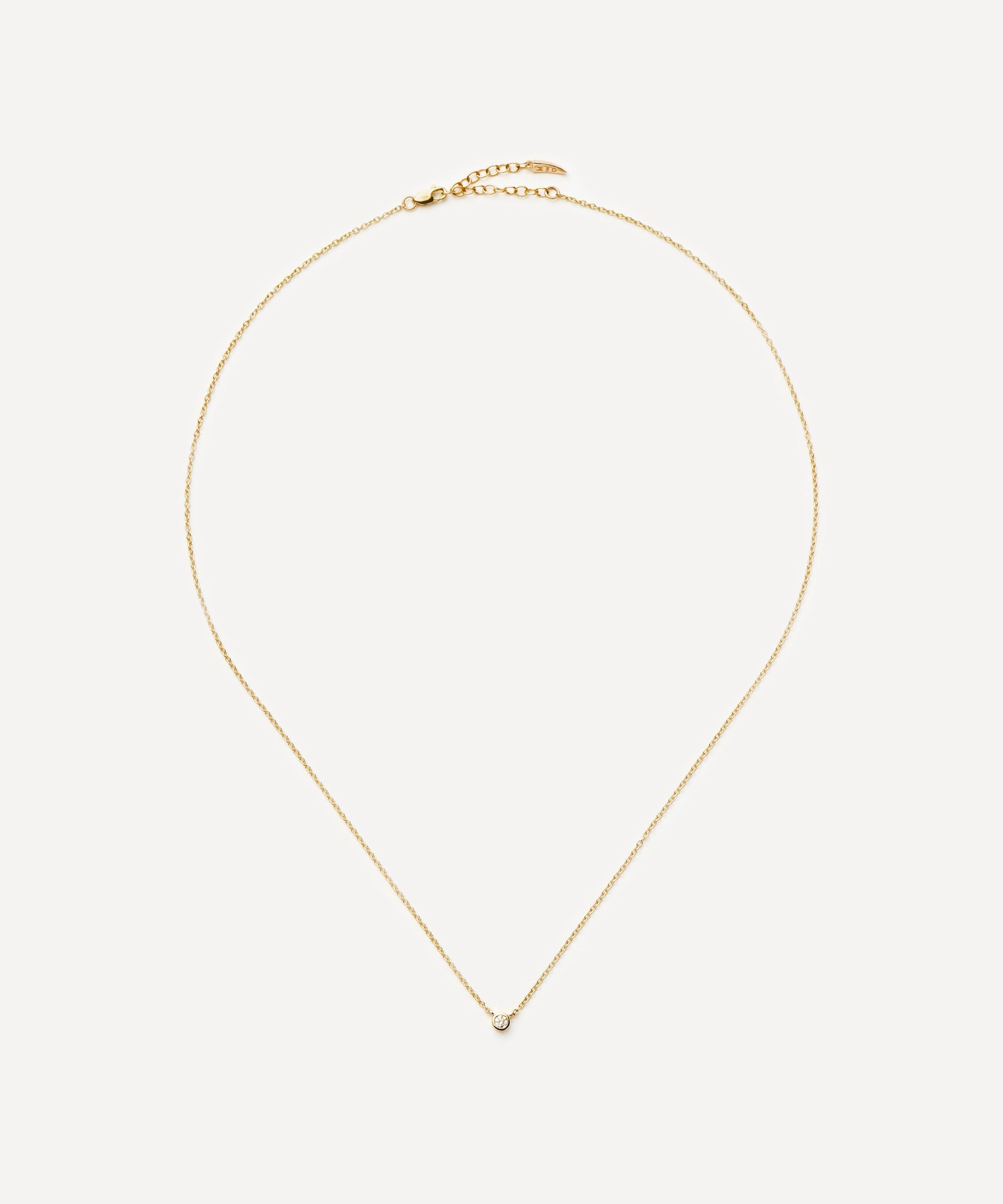 Missoma - 14ct Gold Fine Diamond Solitaire Pendant Necklace image number 2