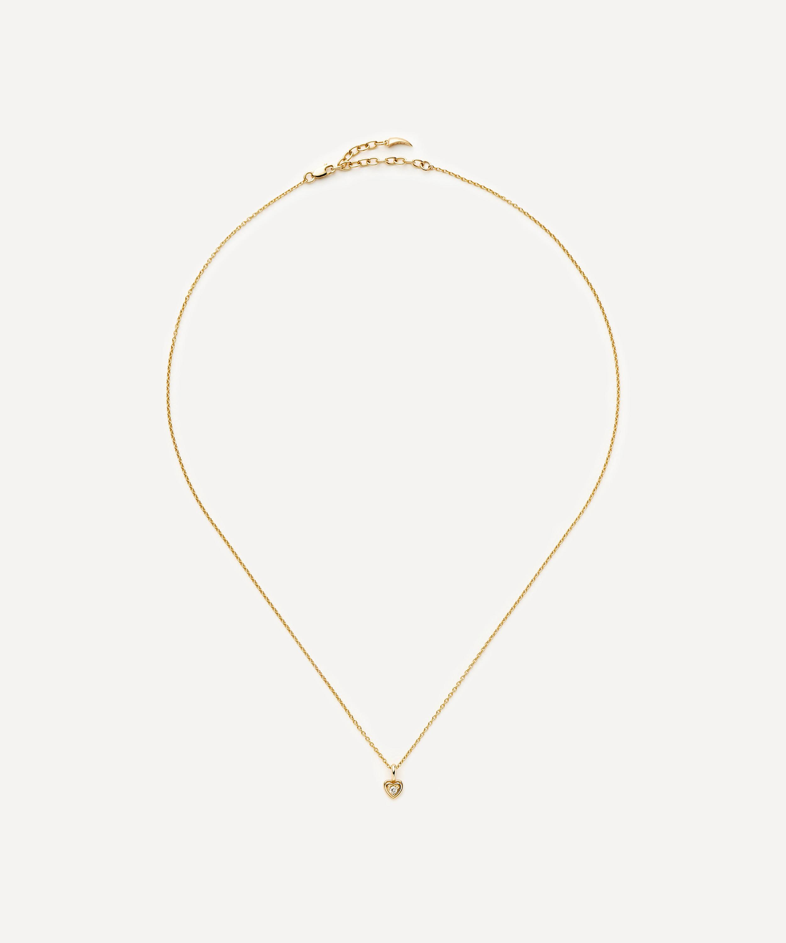Missoma - 14ct Gold Fine Diamond Heart Mini Pendant Necklace image number 2