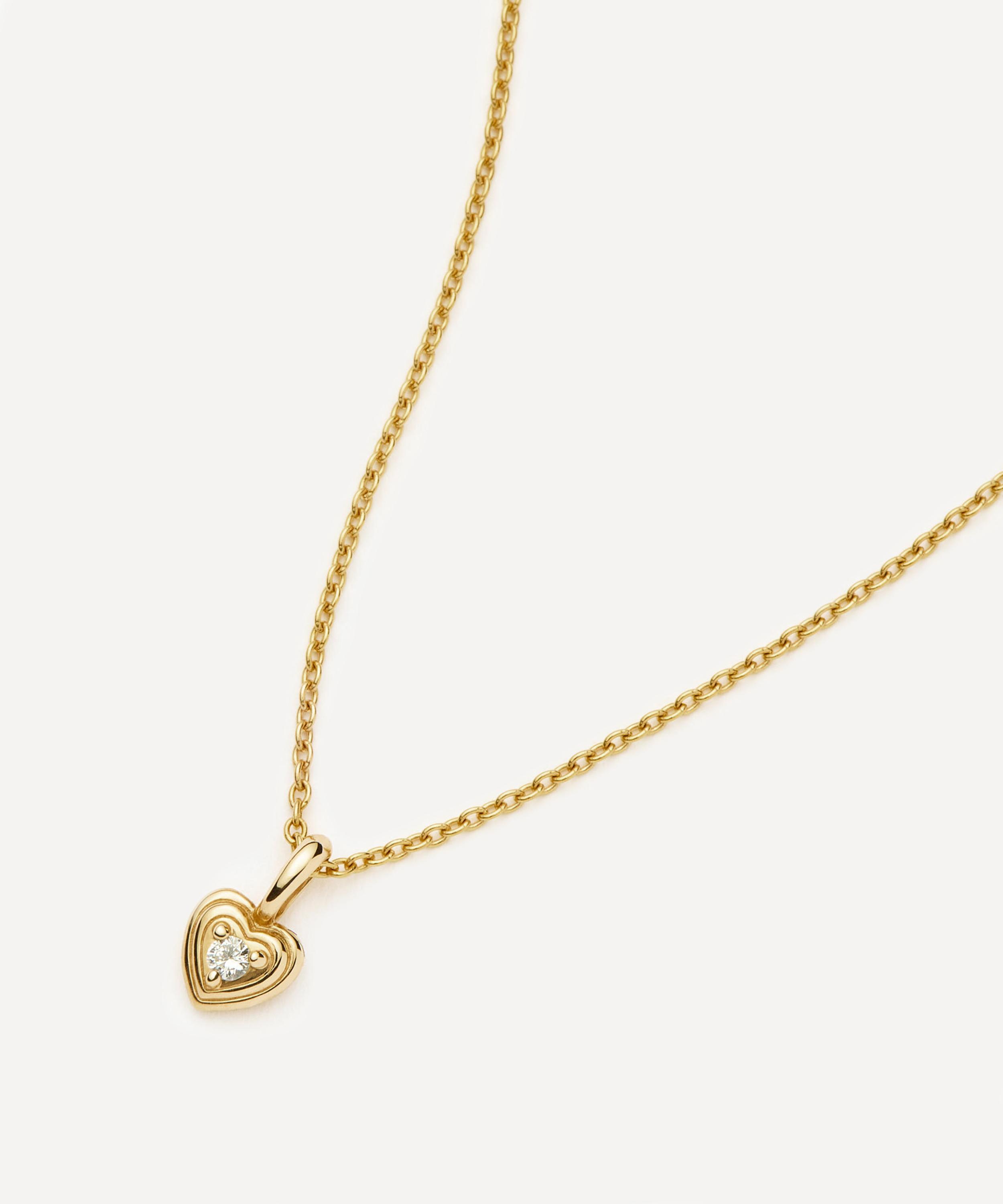 Missoma - 14ct Gold Fine Diamond Heart Mini Pendant Necklace image number 3
