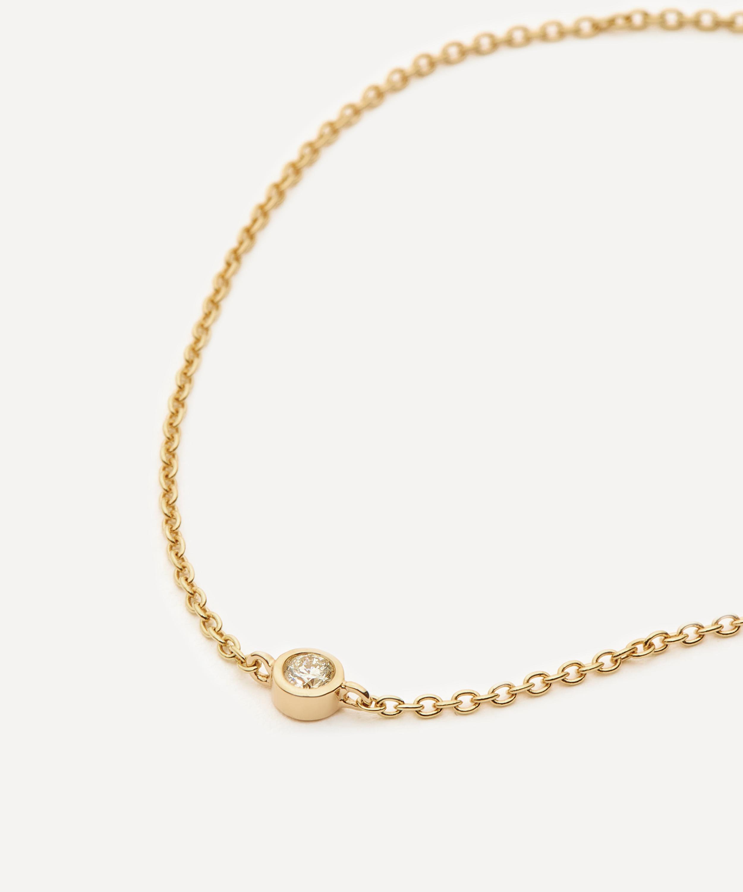 Missoma - 14ct Gold Fine Solitaire Diamond Bracelet image number 2