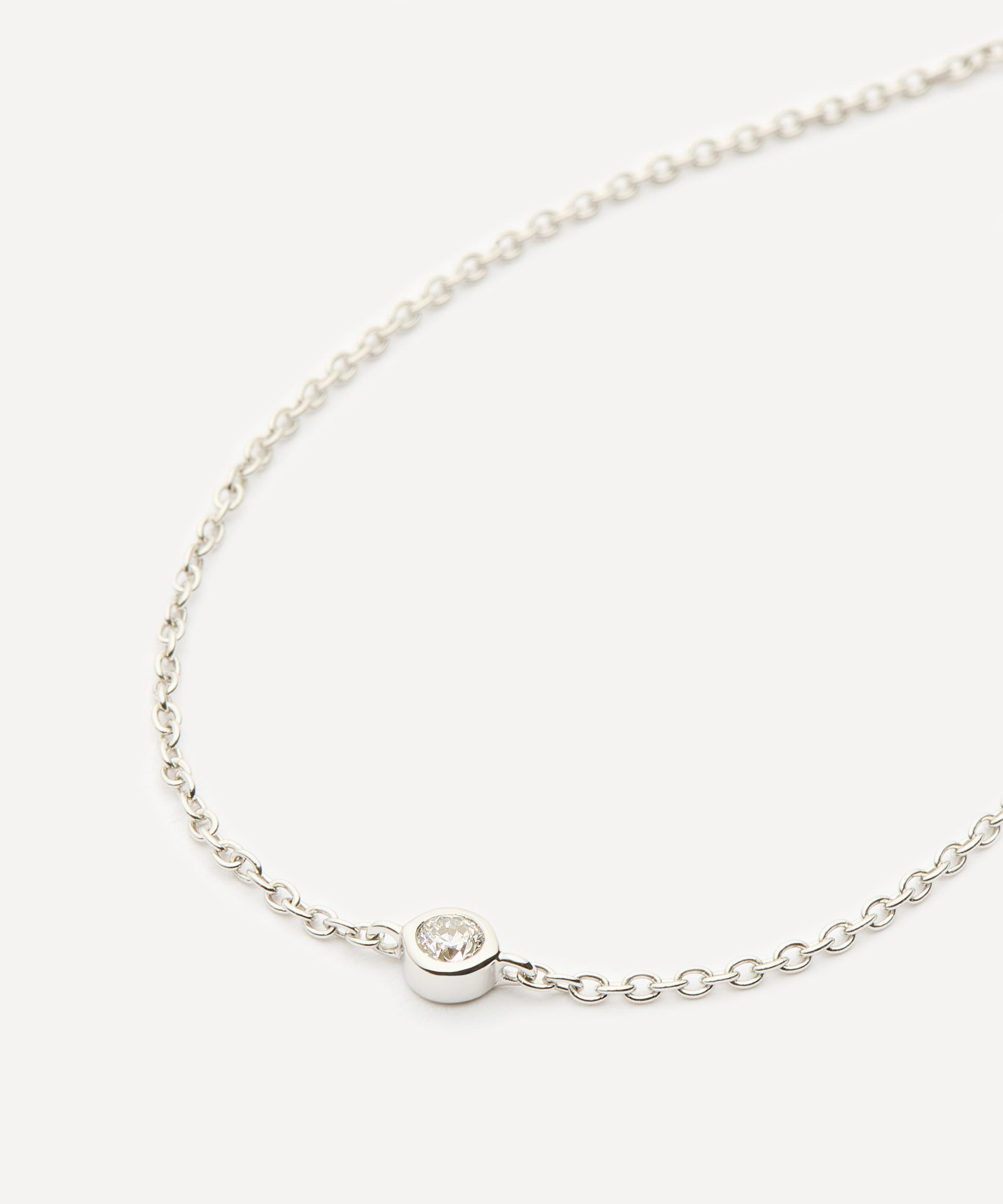 Missoma - 14ct White Gold Fine Diamond Solitaire Bracelet image number 2