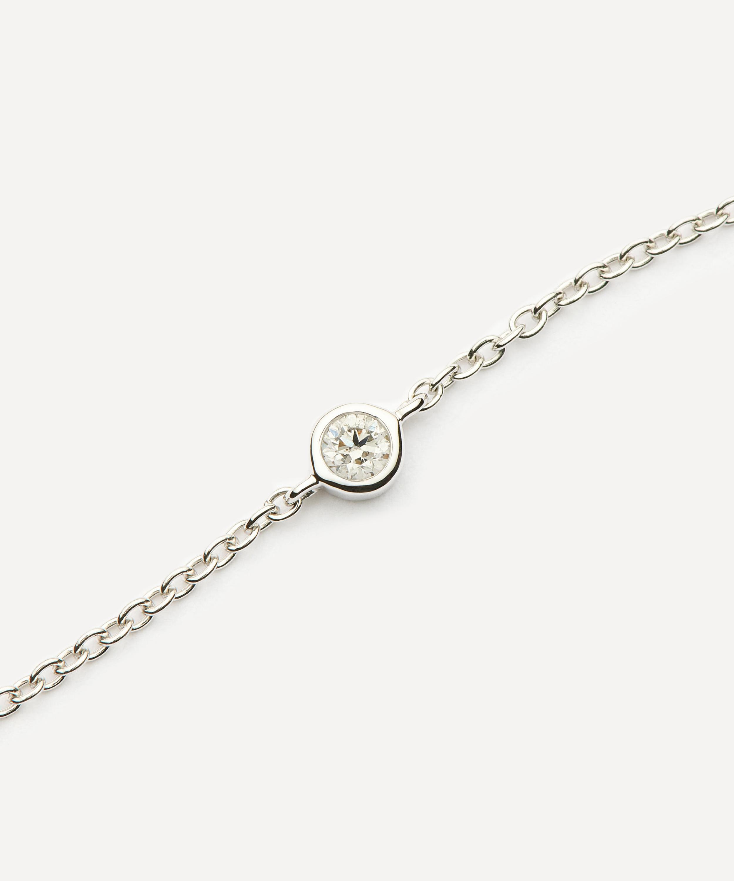Missoma - 14ct White Gold Fine Diamond Solitaire Bracelet image number 3
