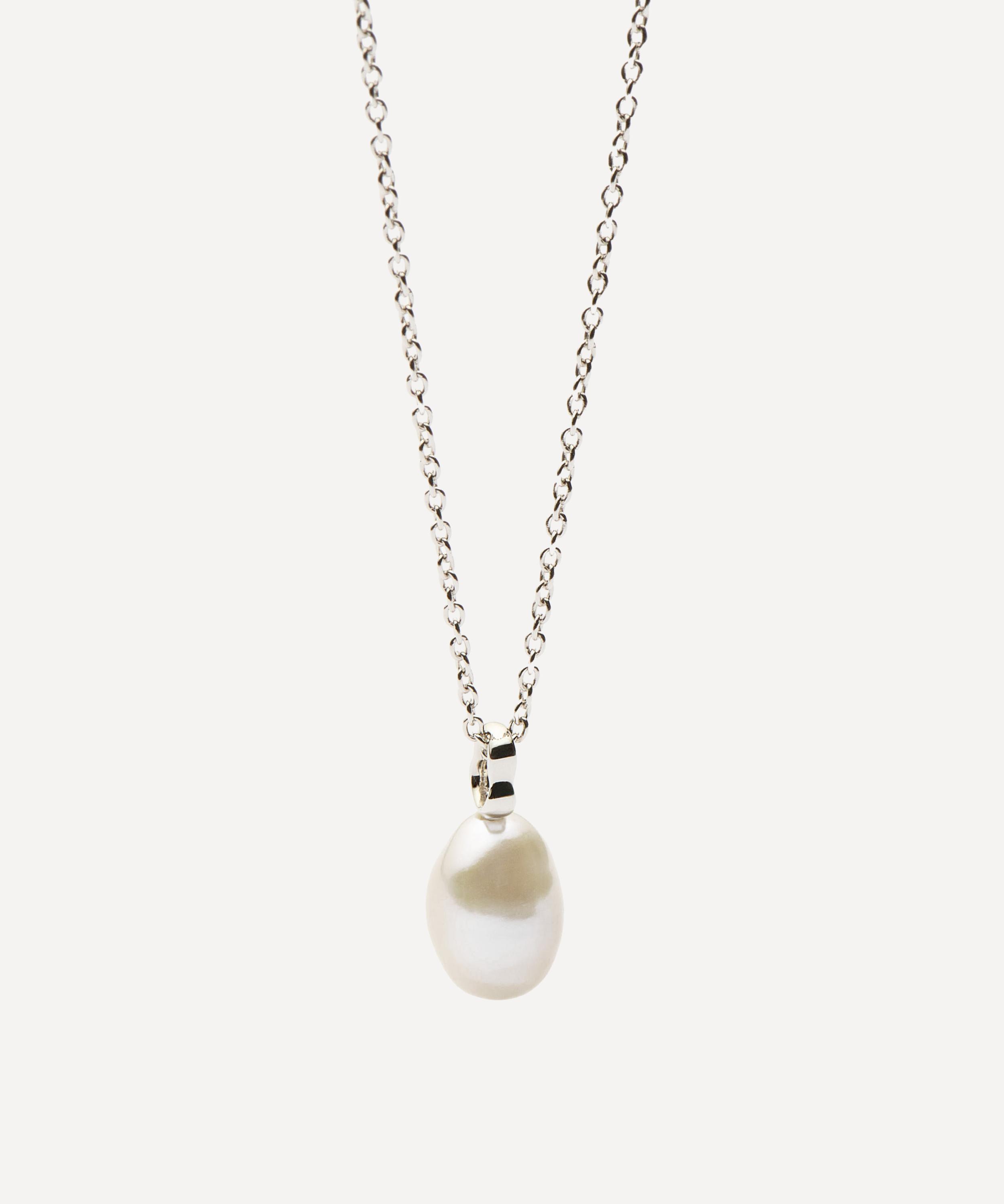 Missoma - 14ct White Gold Fine Baroque Pearl Pendant Necklace image number 0