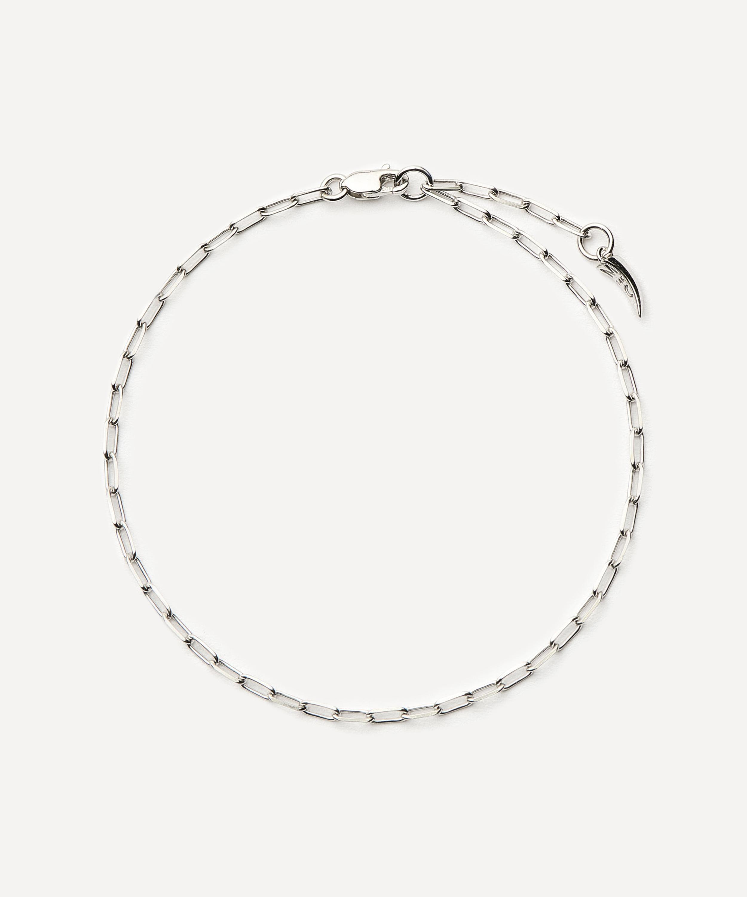 Missoma - 14ct White Gold Fine Classic Paperclip Chain Bracelet image number 0