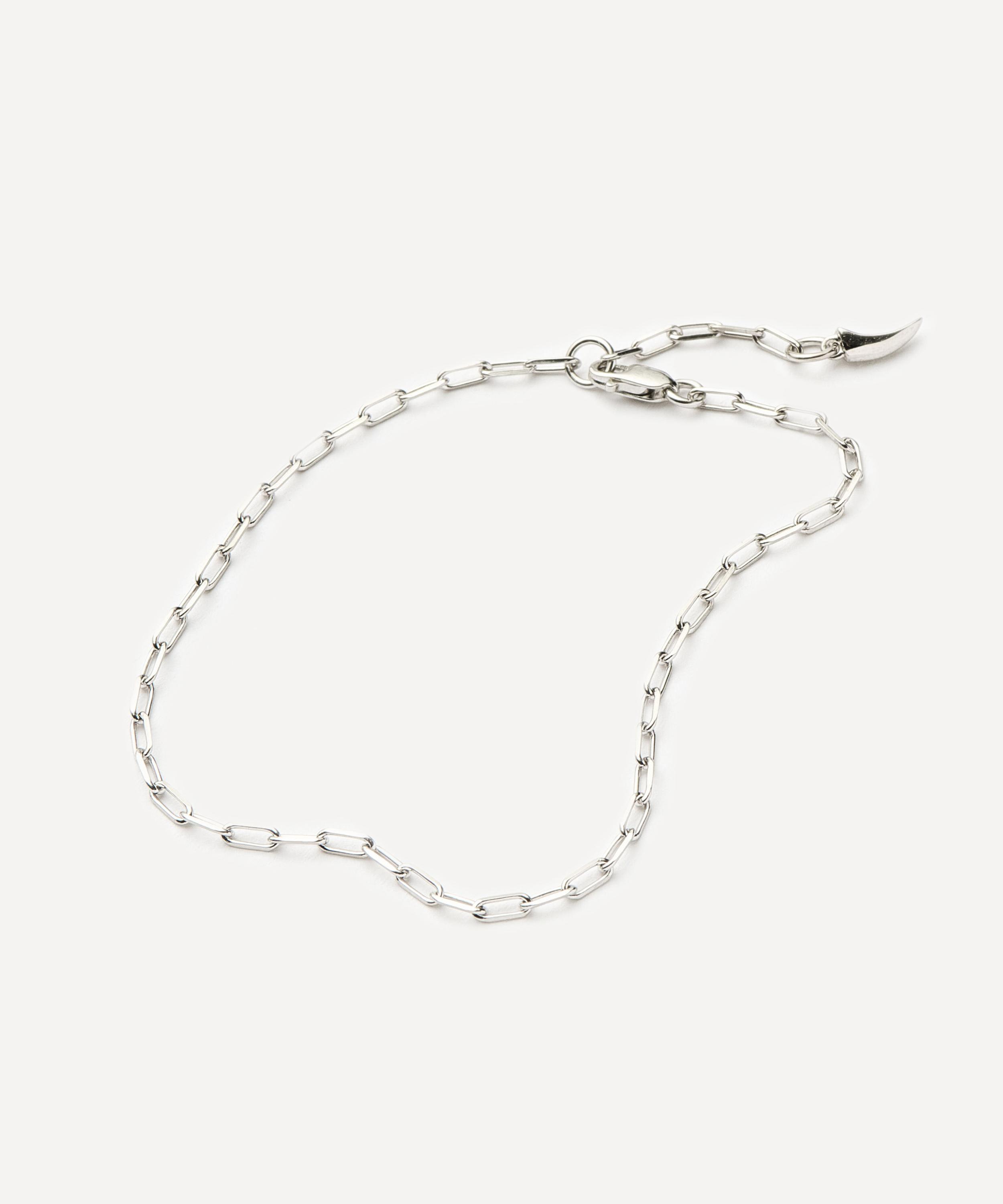 Missoma - 14ct White Gold Fine Classic Paperclip Chain Bracelet image number 2