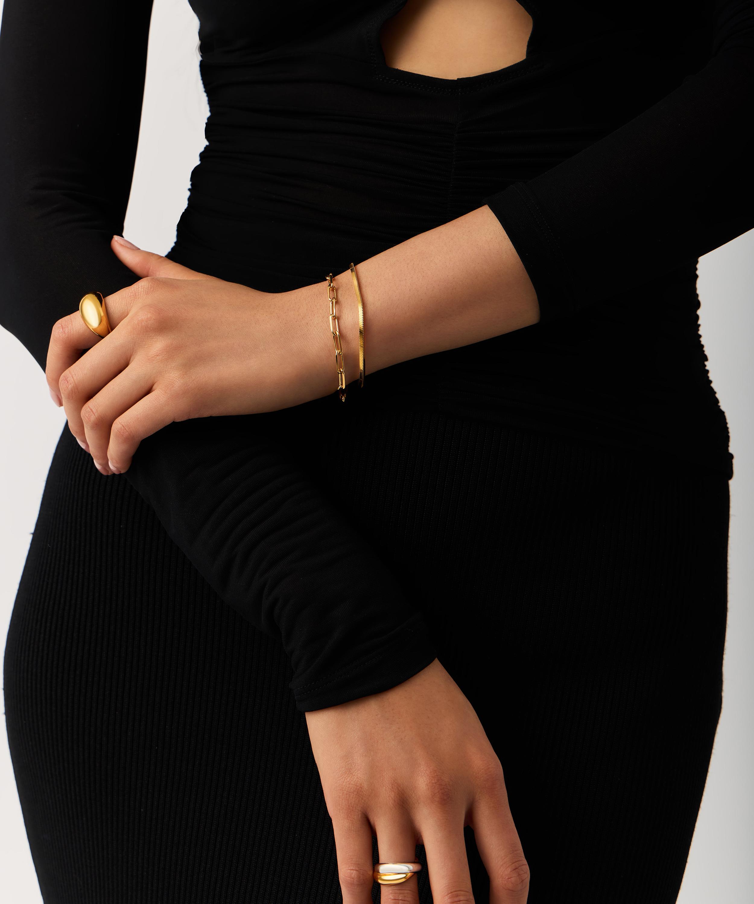 Missoma - 18ct Gold-Plated Classic Mini Paperclip Chain Bracelet image number 1