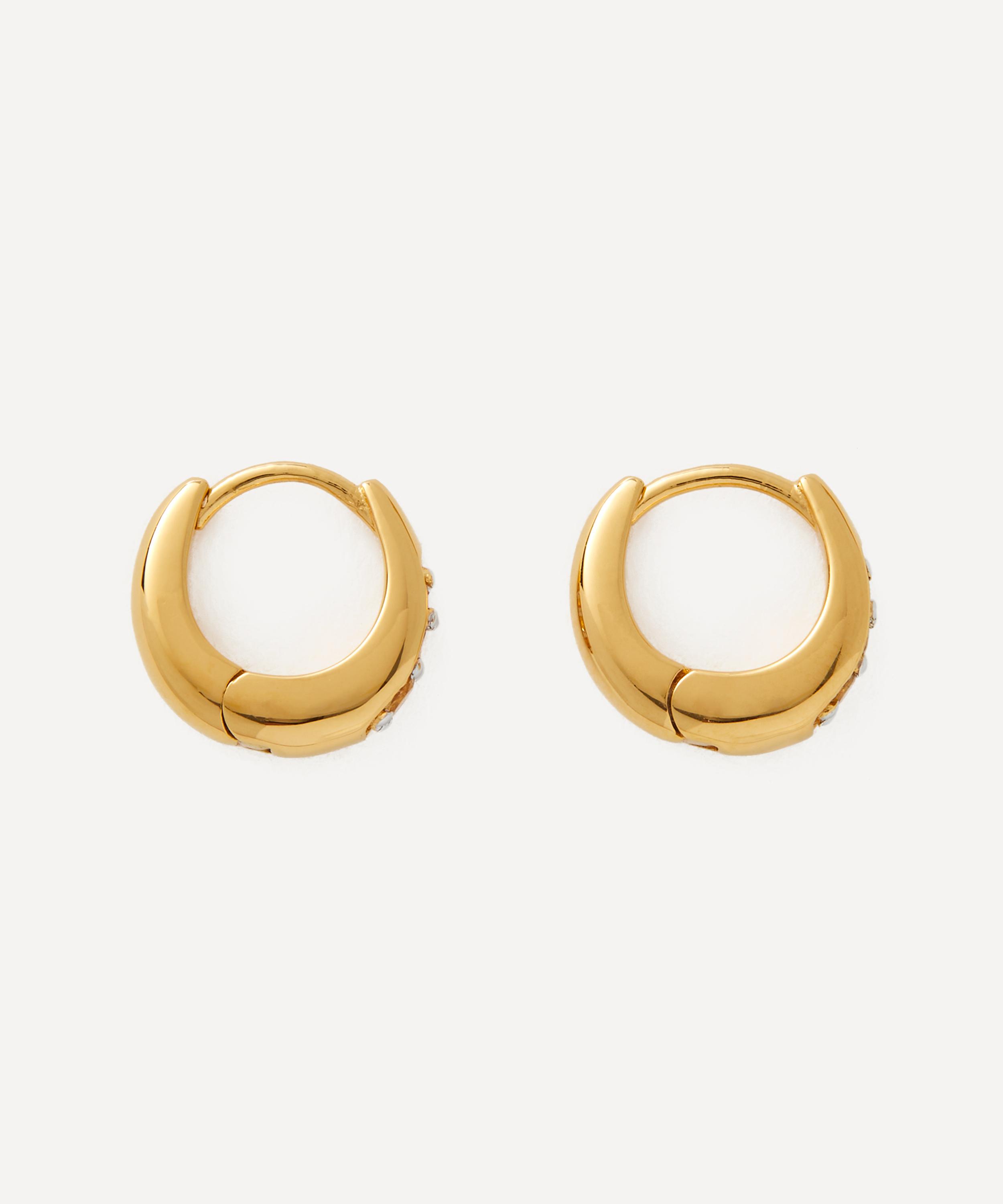 Rachel Jackson - 22ct Gold-Plated November Birthstone Huggie Hoop Earrings image number 1