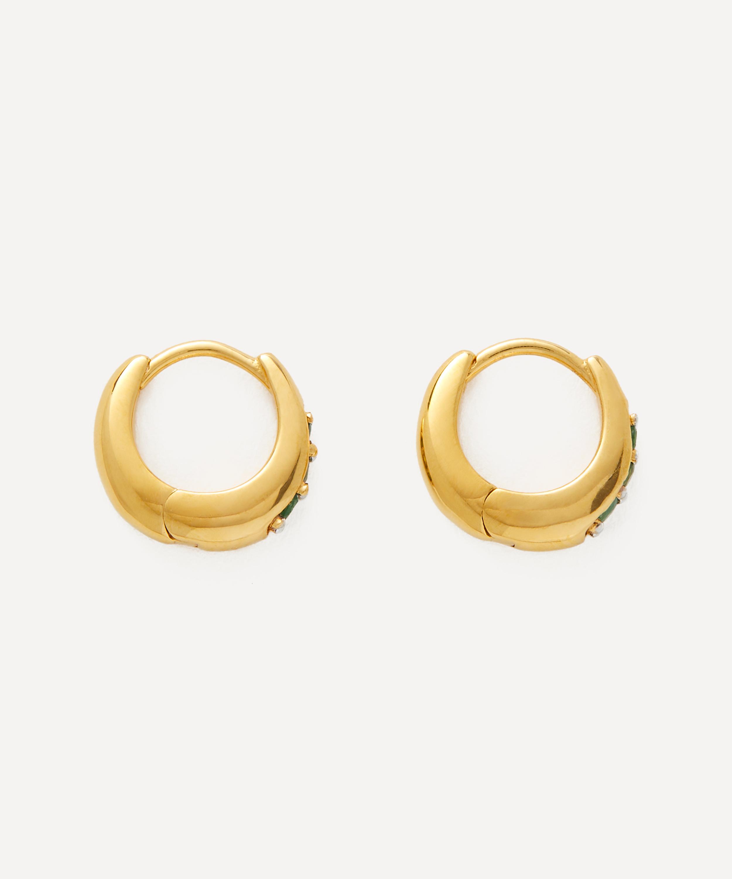Rachel Jackson - 22ct Gold-Plated May Birthstone Huggie Hoop Earrings image number 1