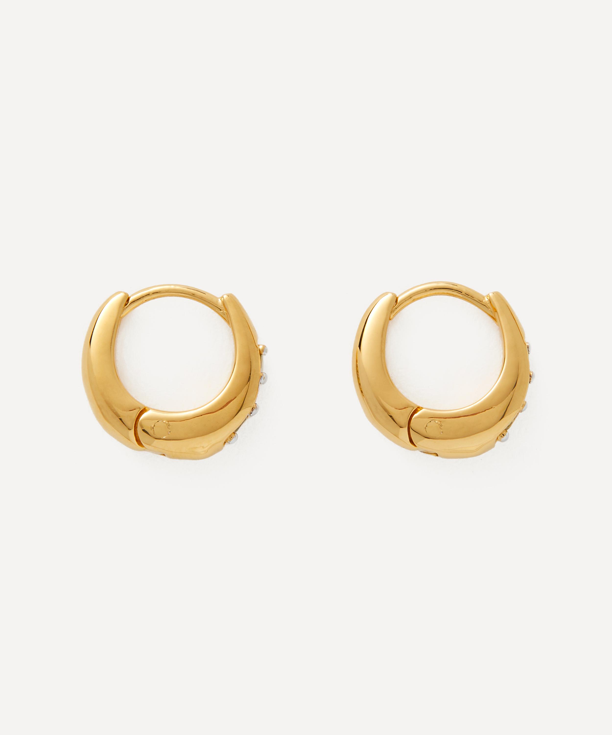 Rachel Jackson - 22ct Gold-Plated August Birthstone Huggie Hoop Earrings image number 1