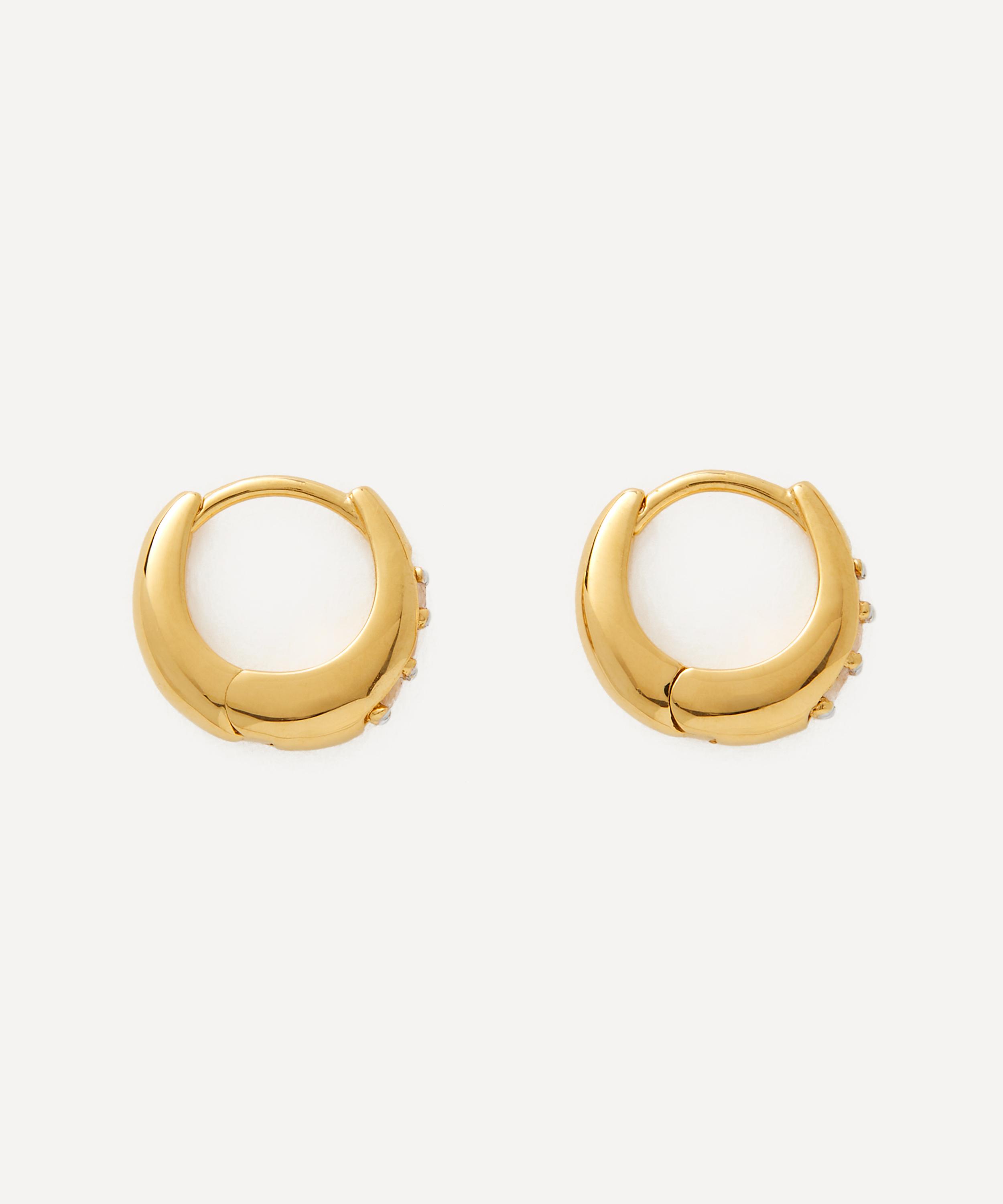 Rachel Jackson - 22ct Gold-Plated June Birthstone Huggie Hoop Earrings image number 1