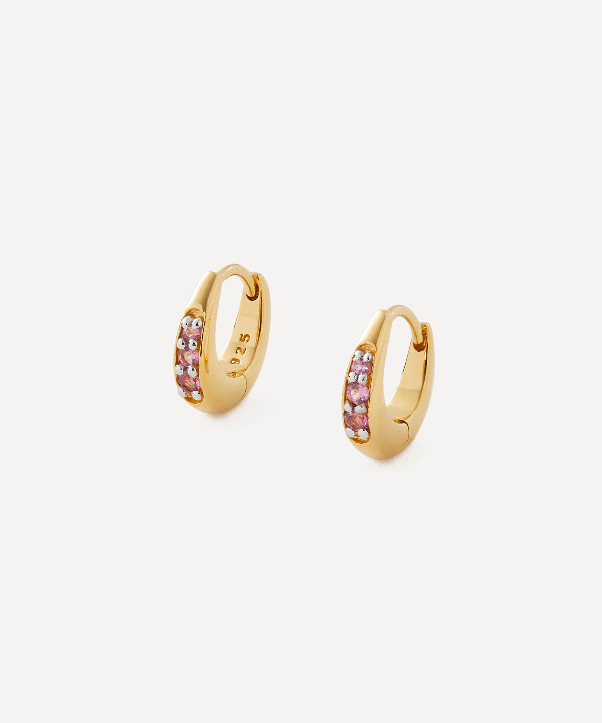 Rachel Jackson - 22ct Gold-Plated October Birthstone Huggie Hoop Earrings image number 0