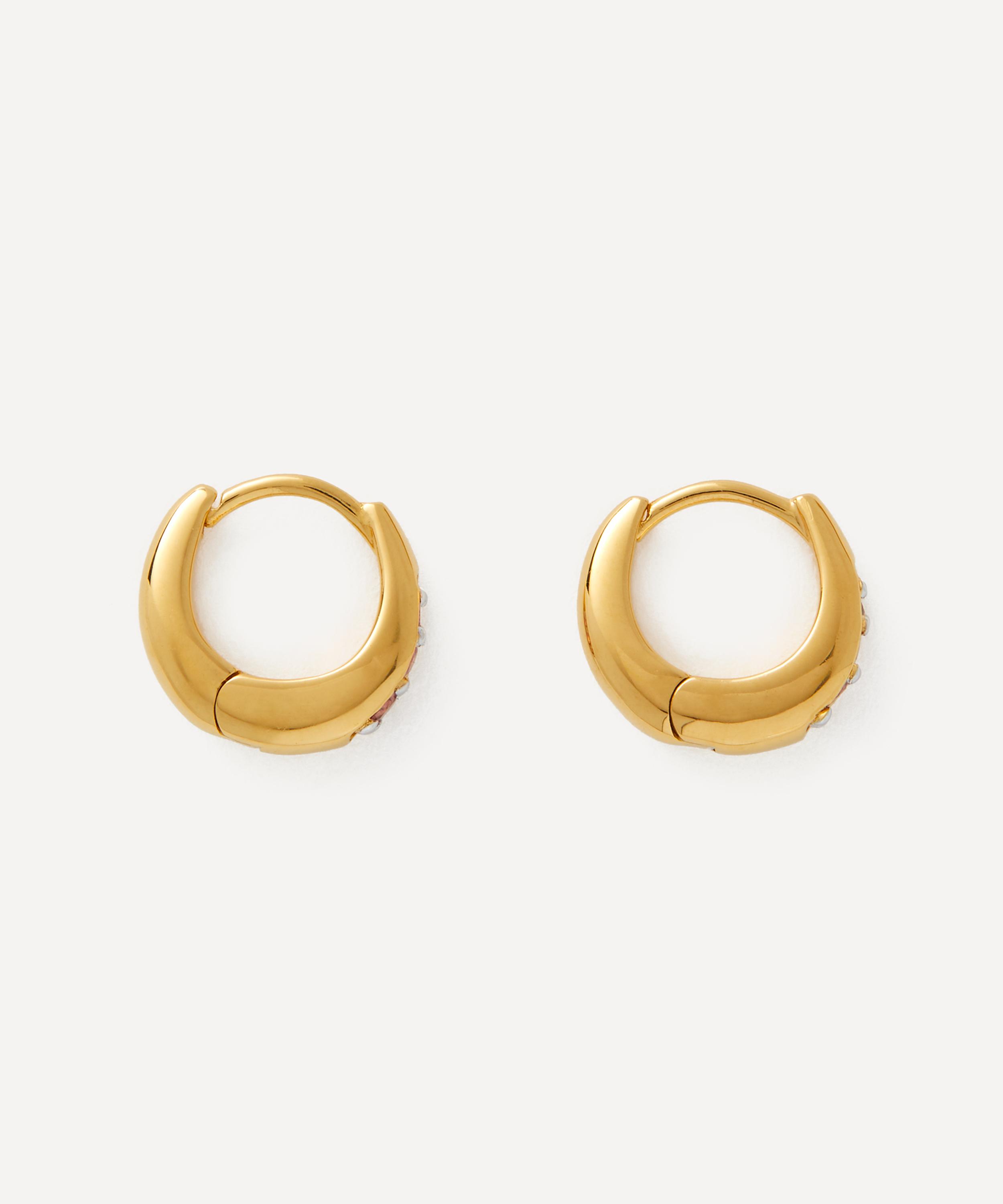 Rachel Jackson - 22ct Gold-Plated October Birthstone Huggie Hoop Earrings image number 1