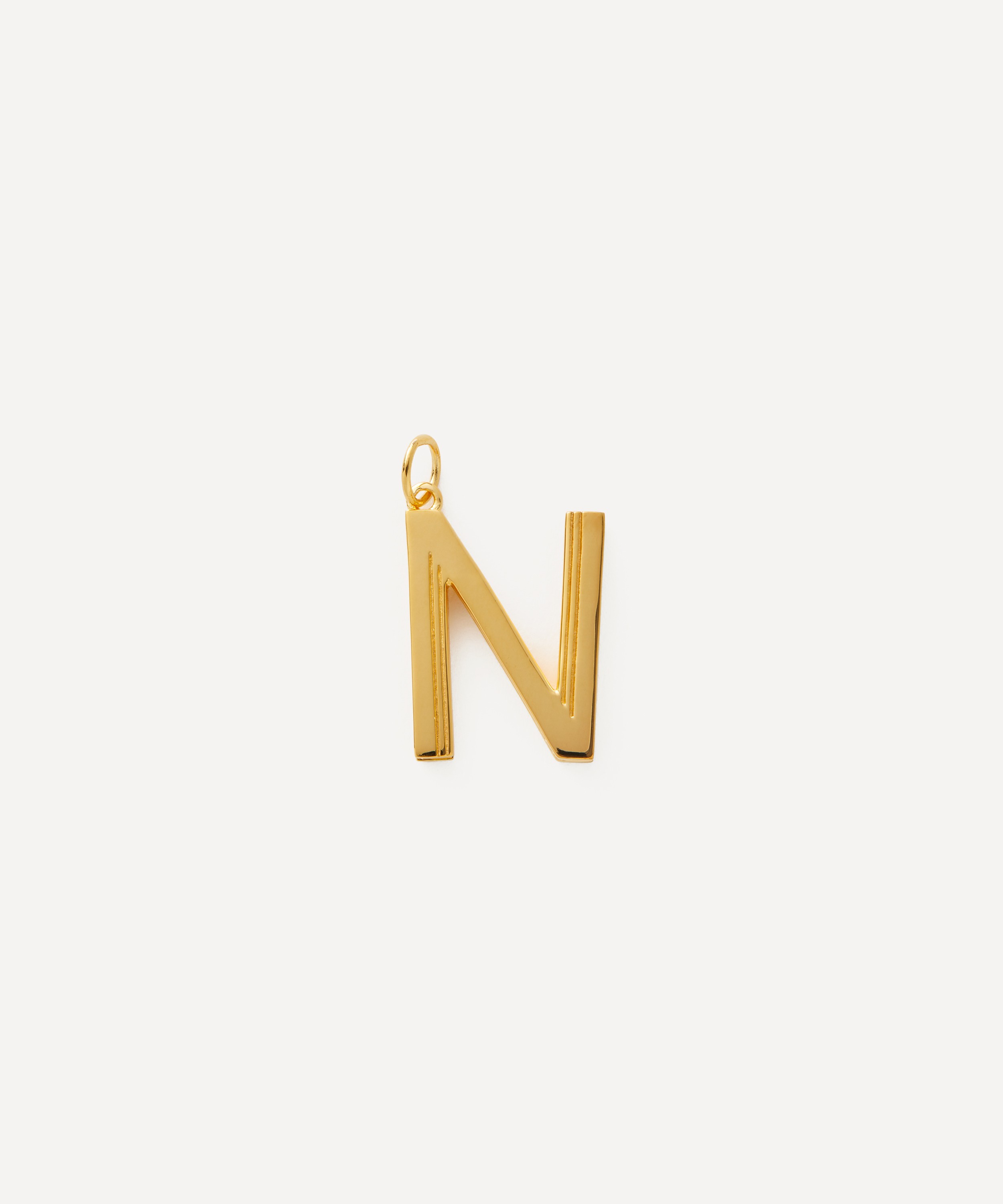 Rachel Jackson - 22ct Gold-Plated Statement N Initial Charm image number 0