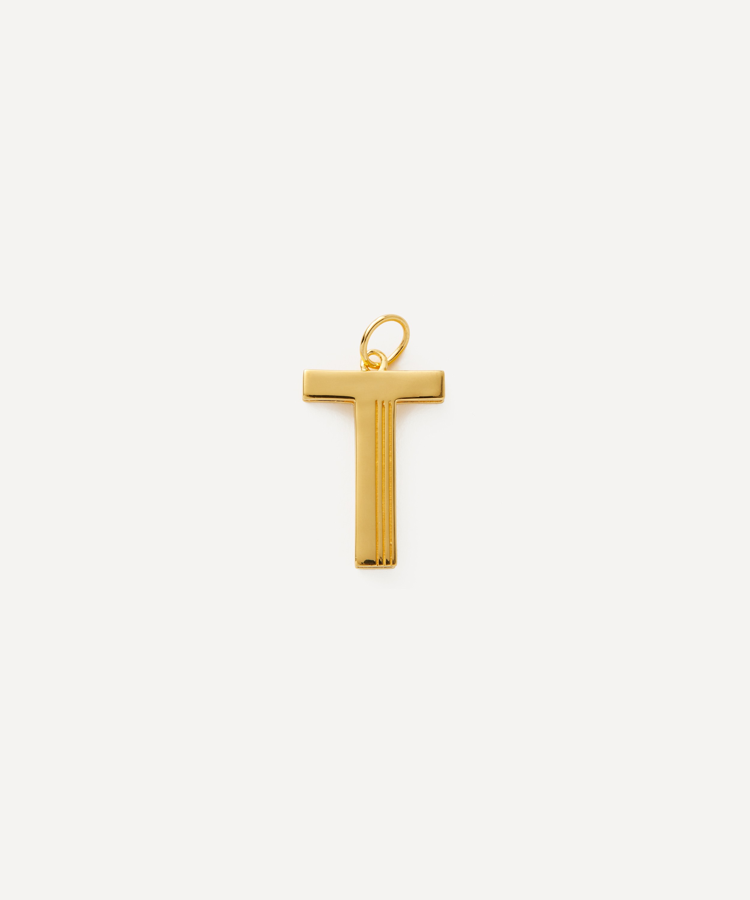 Rachel Jackson - 22ct Gold-Plated Statement T Initial Charm image number 0