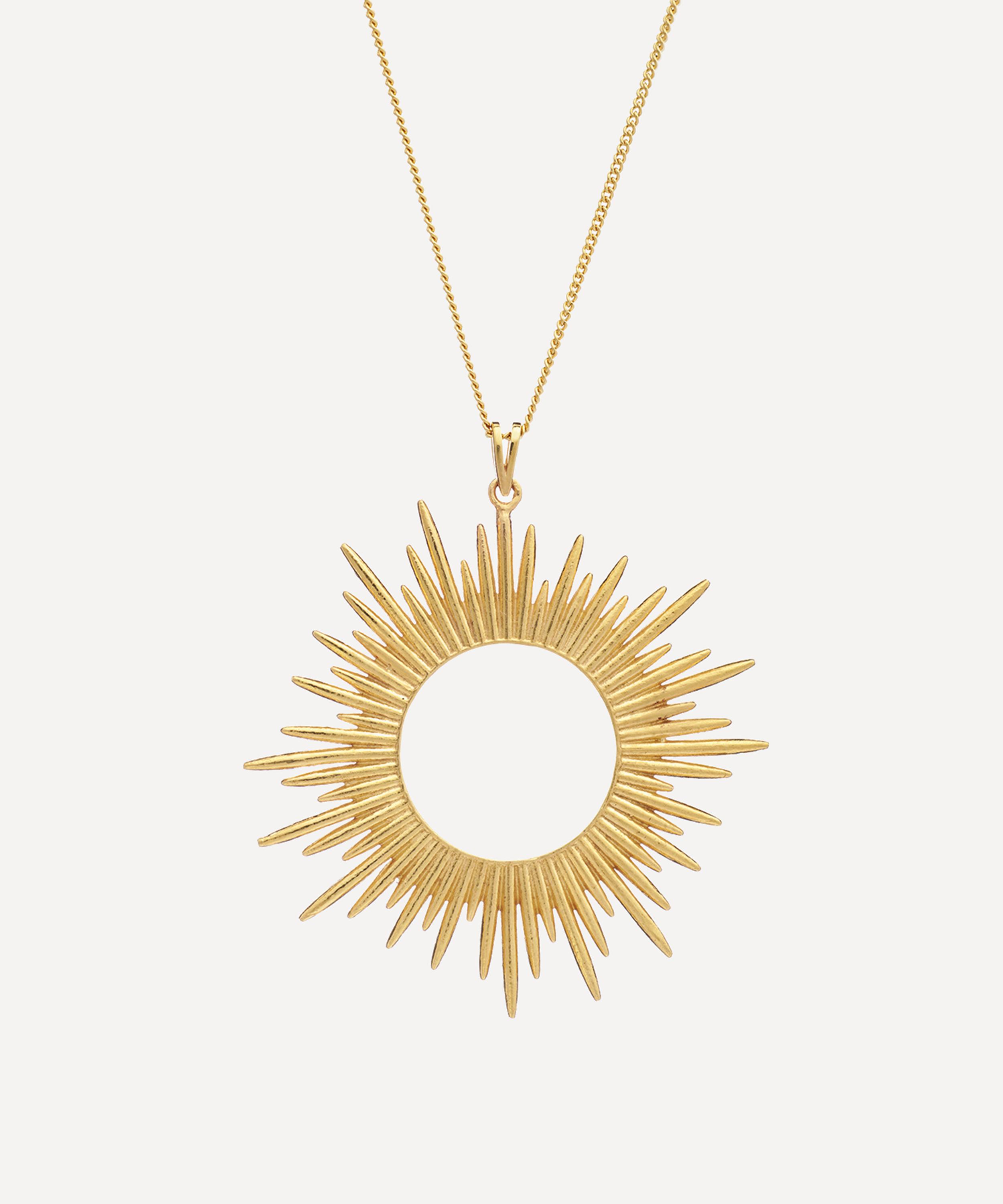 Rachel Jackson - 22ct Gold-Plated Electric Goddess Statement Sun Pendant Necklace image number 0