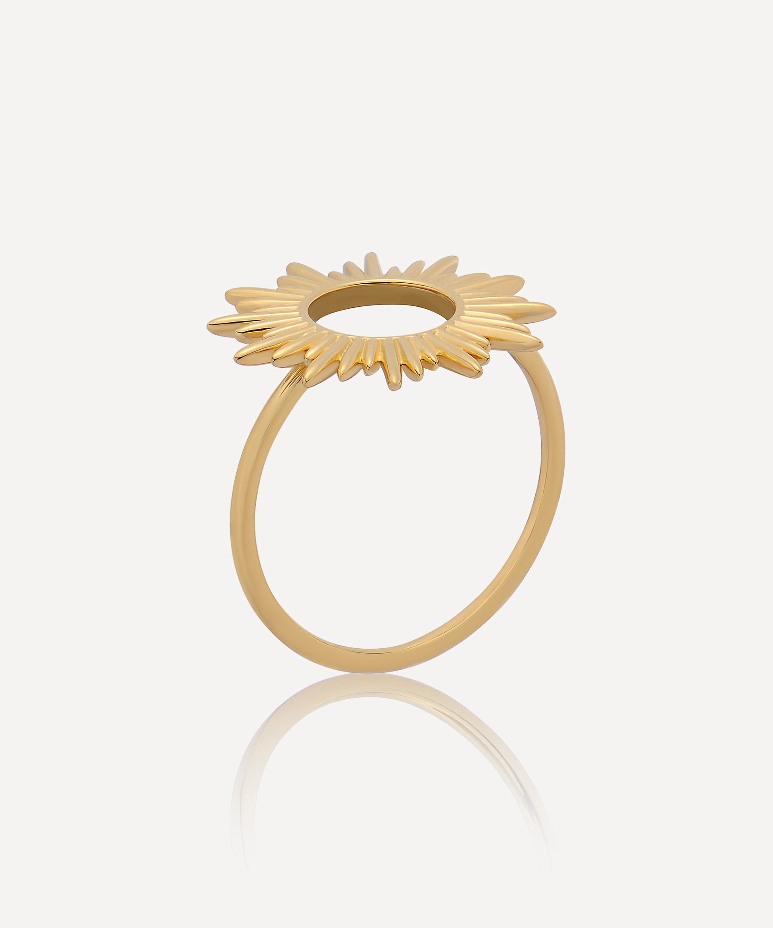 Rachel Jackson - 22ct Gold-Plated Electric Goddess Sun Ring image number 0