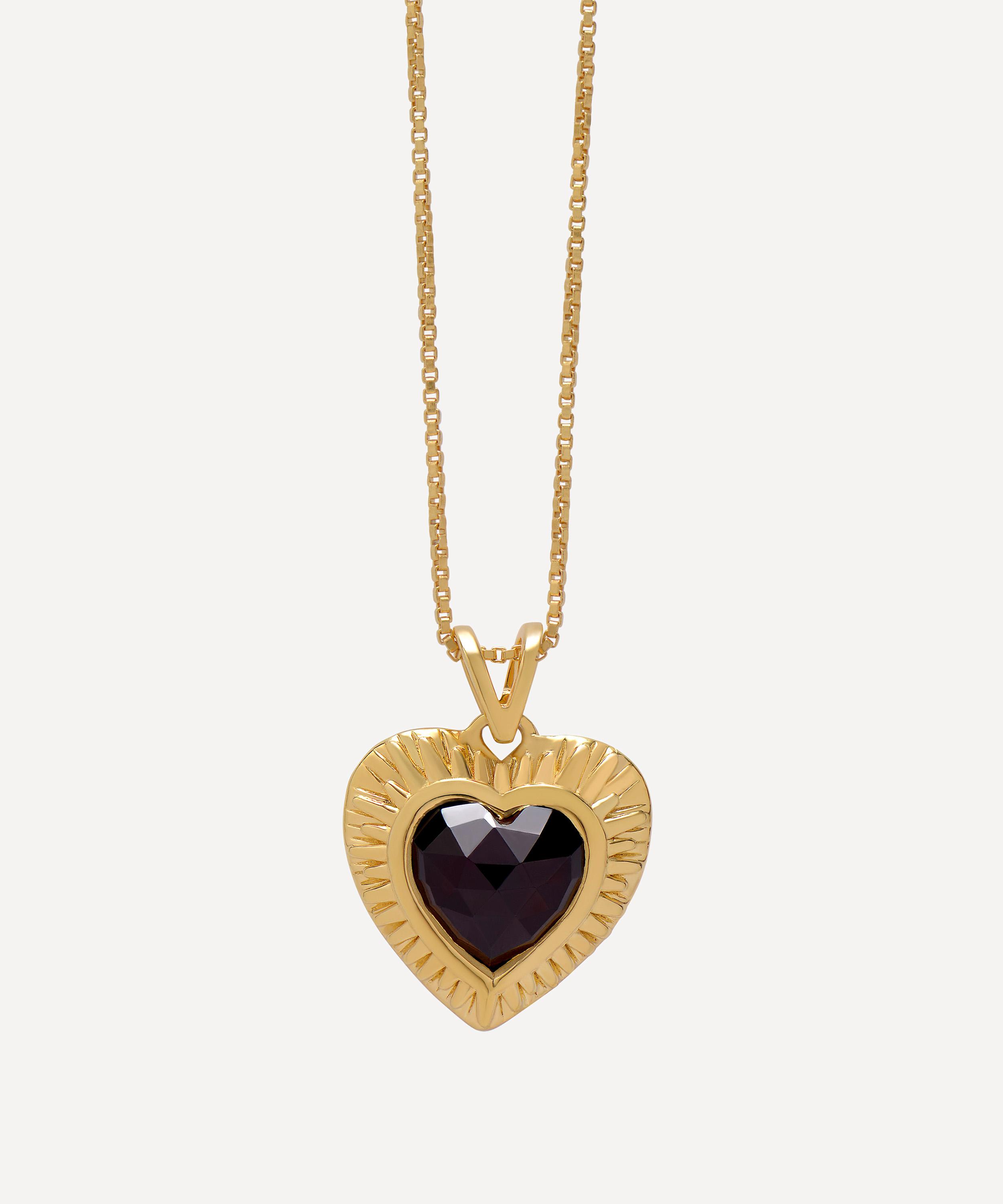 Rachel Jackson - 22ct Gold-Plated Electric Love Garnet Heart Pendant Necklace image number 0