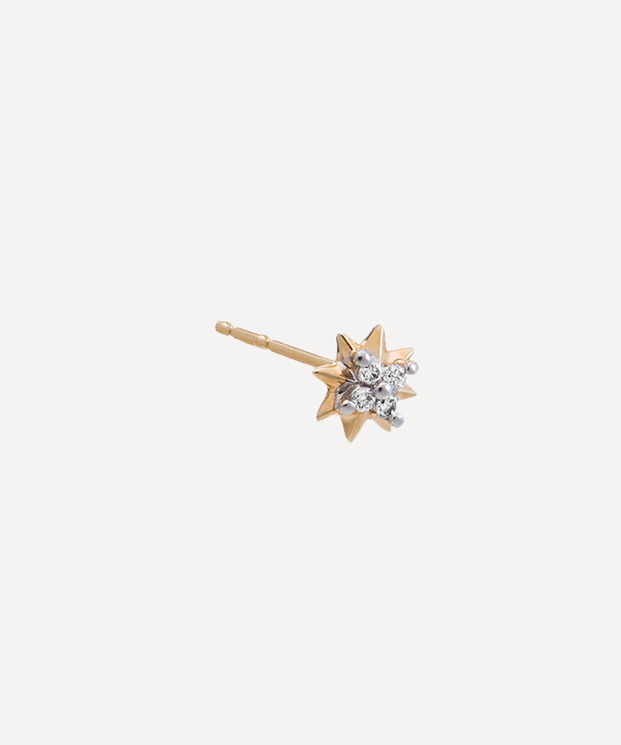 Rachel Jackson - 9ct Gold Diamond North Star Stud Earring image number 0