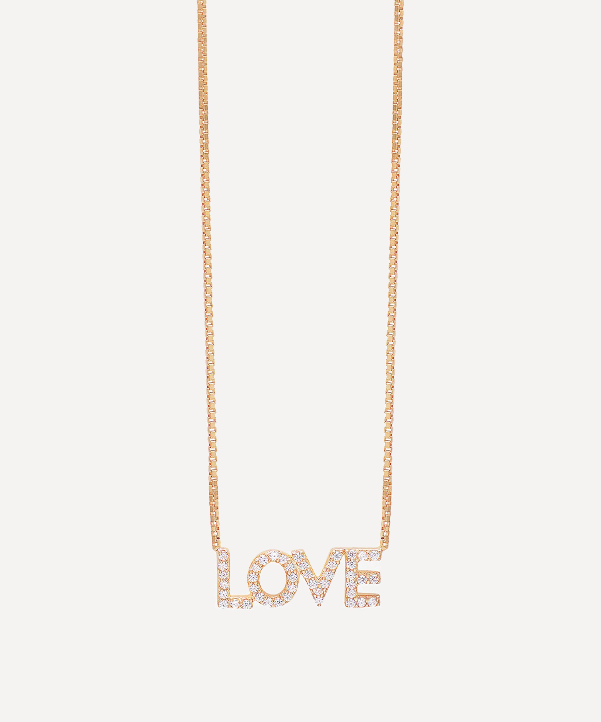 Rachel Jackson - 9ct Gold Diamond Love Pendant Necklace image number 0