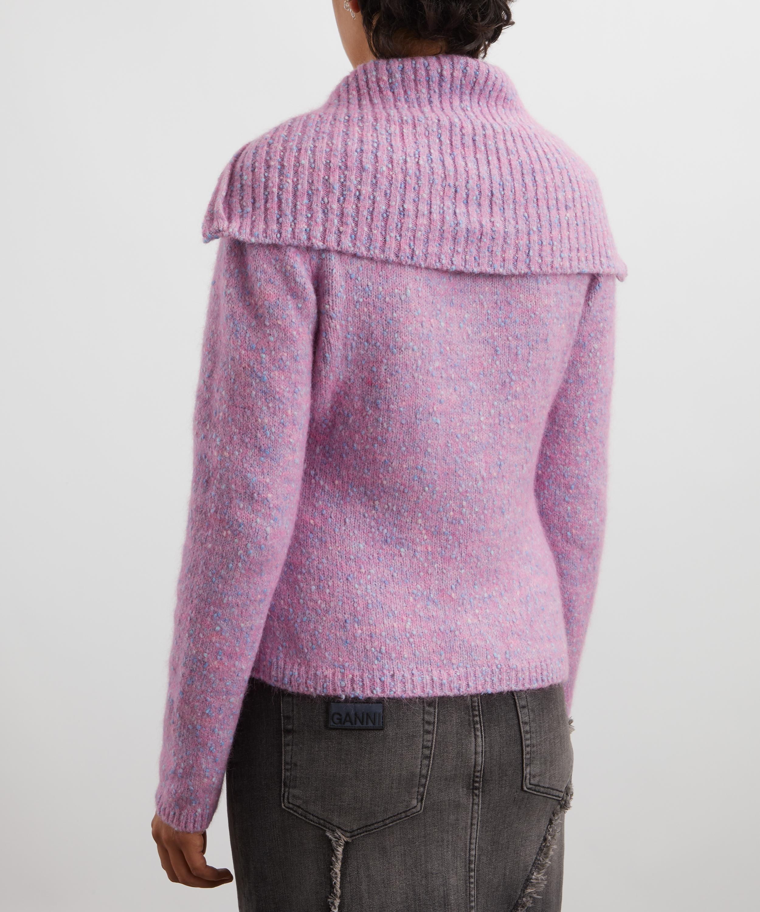 Ganni - Rose Violet High-Neck Zip Cardigan image number 3