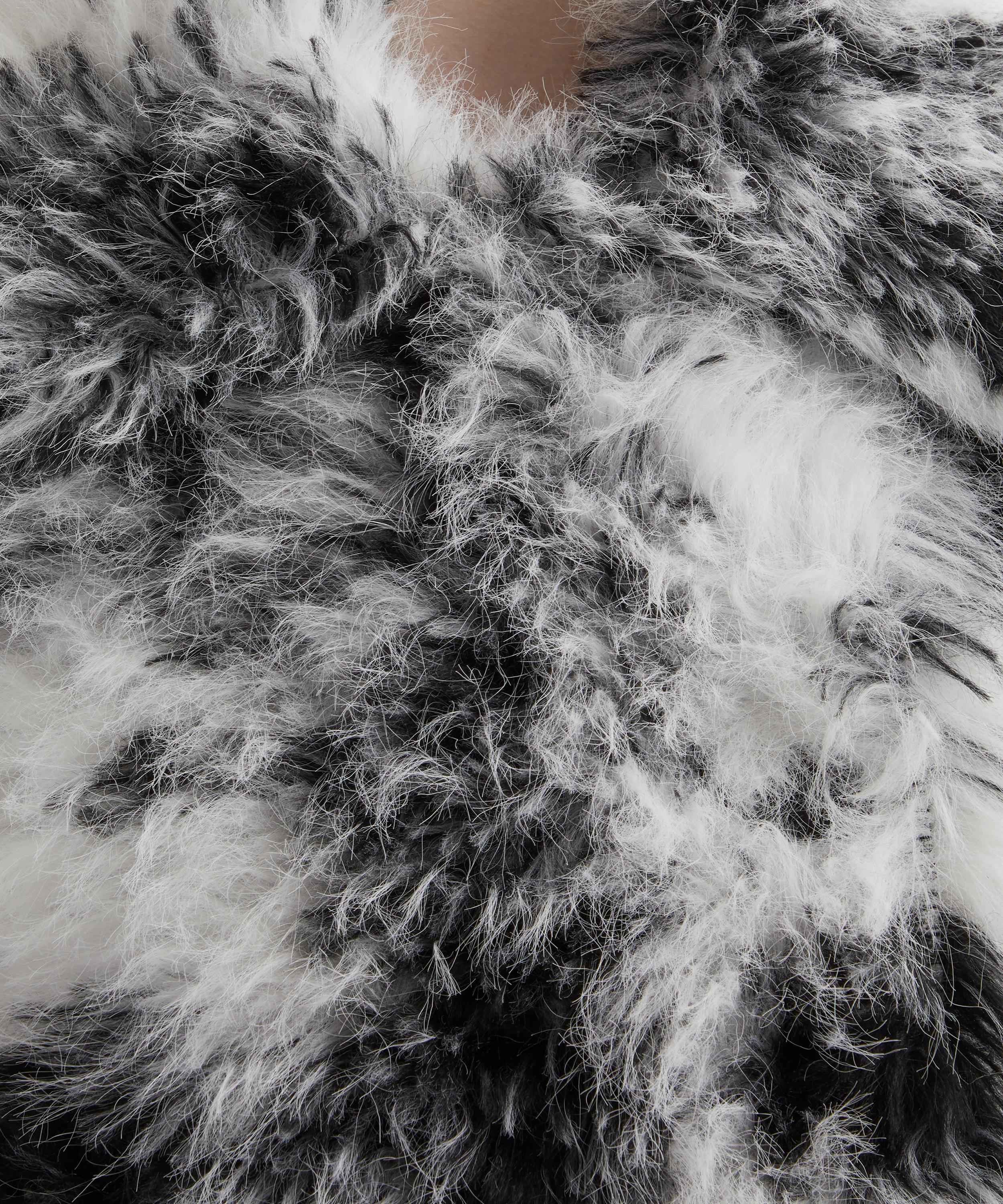 Ganni - Black and White Faux Fur Coat image number 4