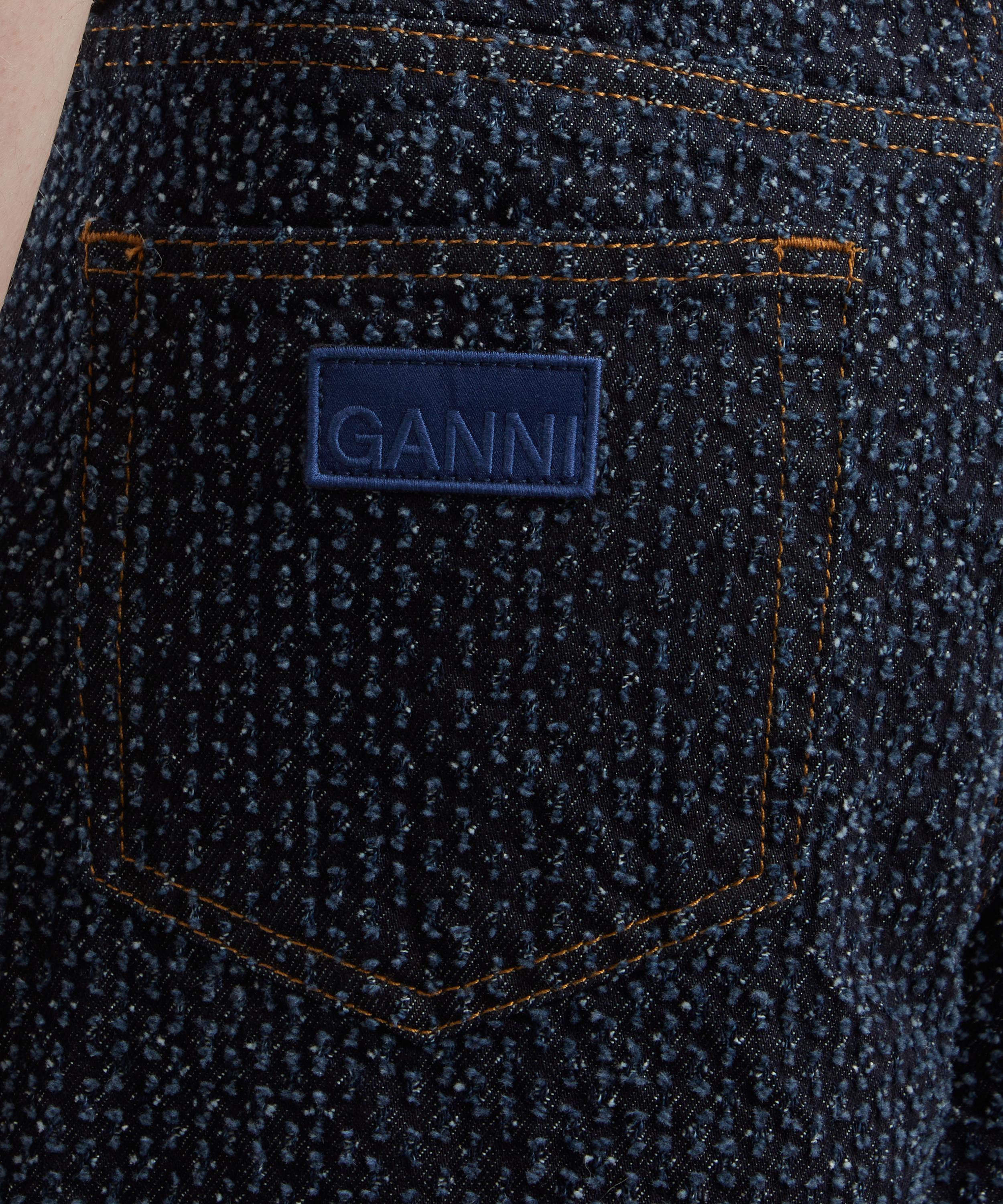 Ganni - Fluffy  Denim Wide Leg Jeans image number 4