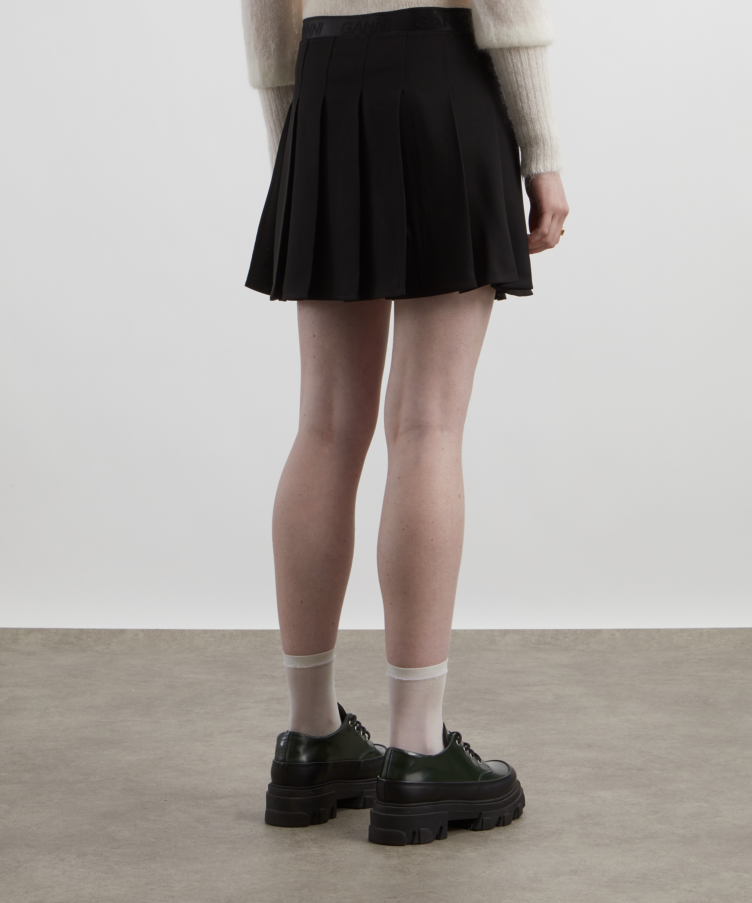 Ganni - Twill Pleated Mini Skirt image number 3