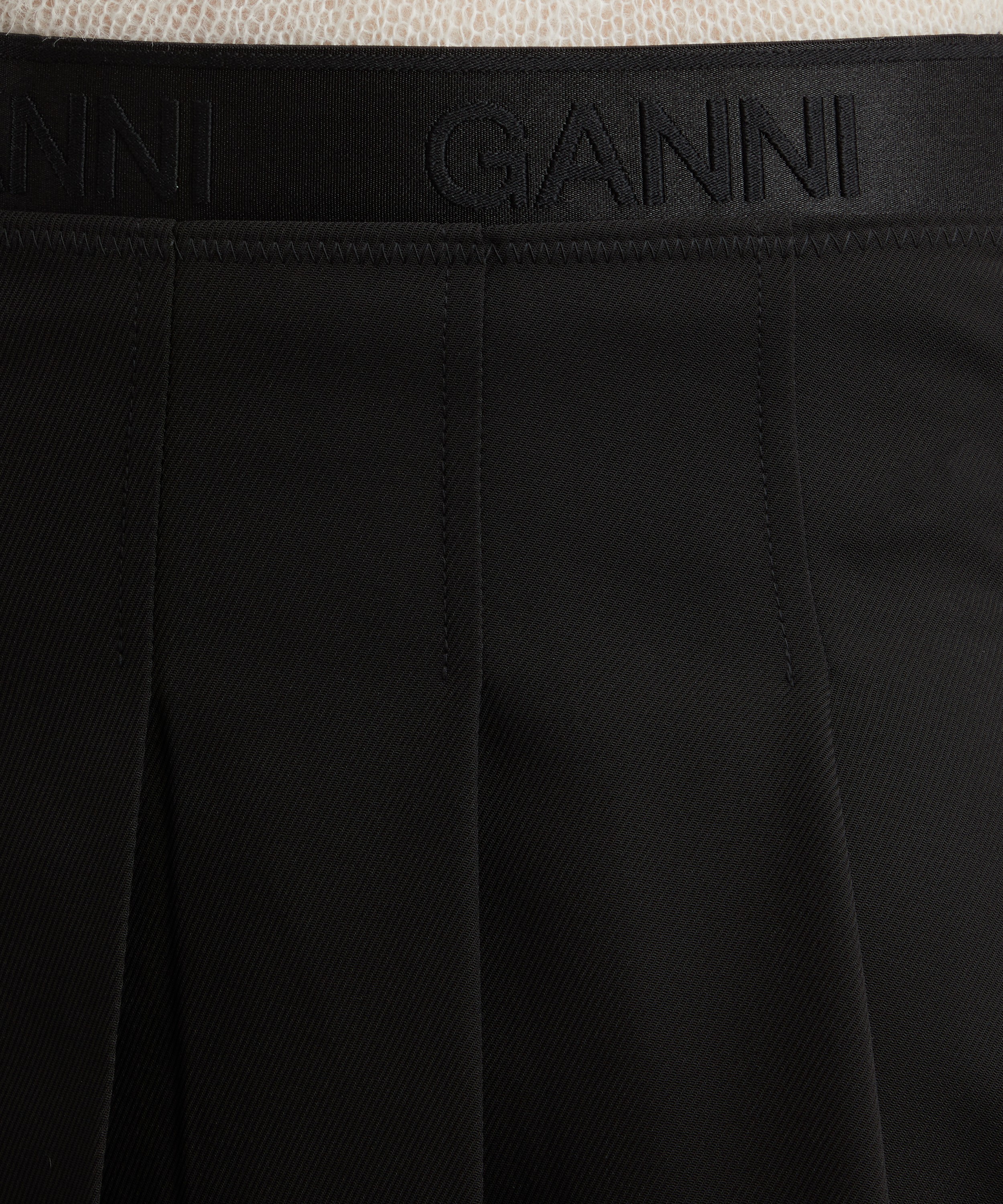 Ganni - Twill Pleated Mini Skirt image number 4