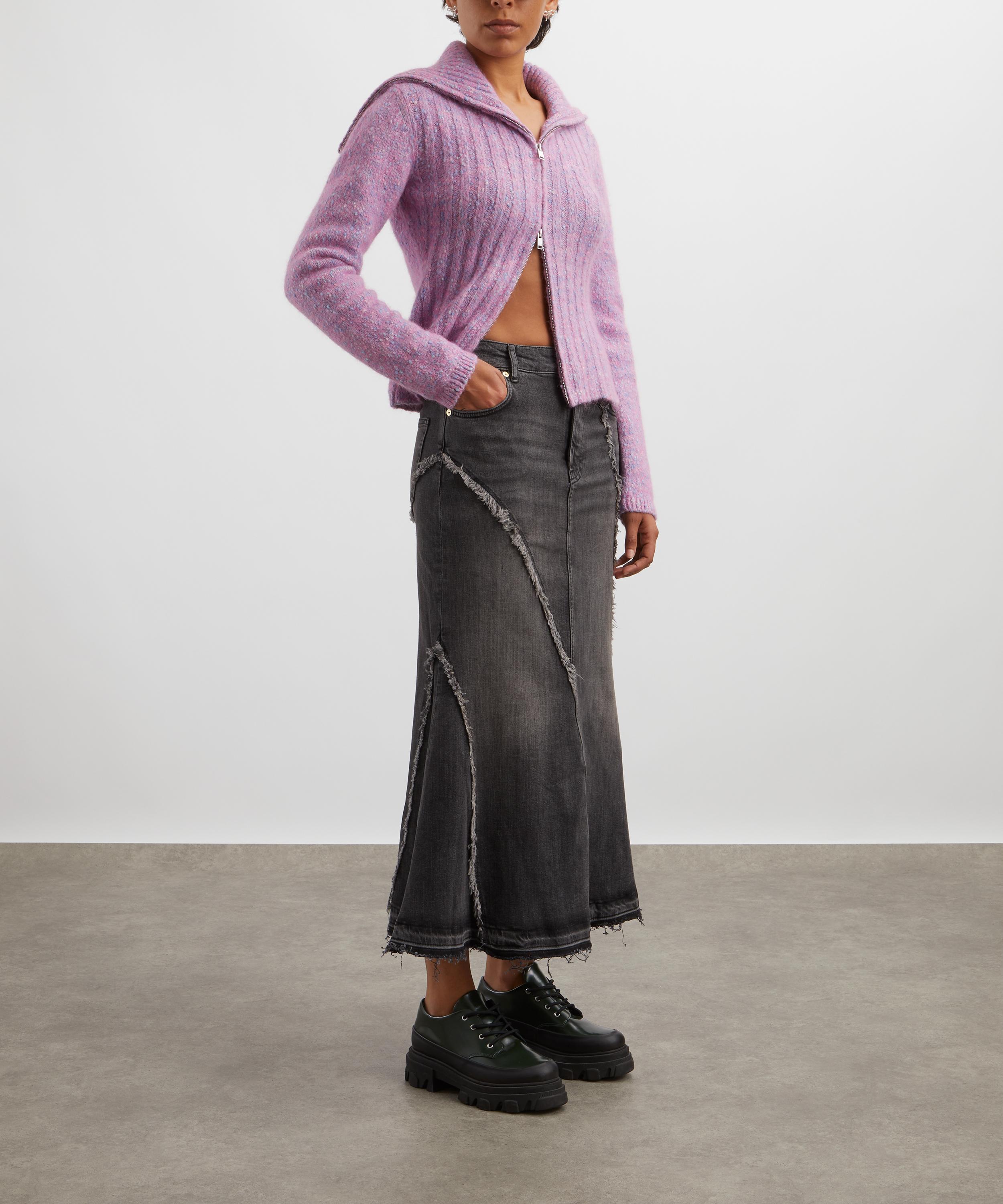 Ganni - Washed Black Denim Maxi Skirt image number 1