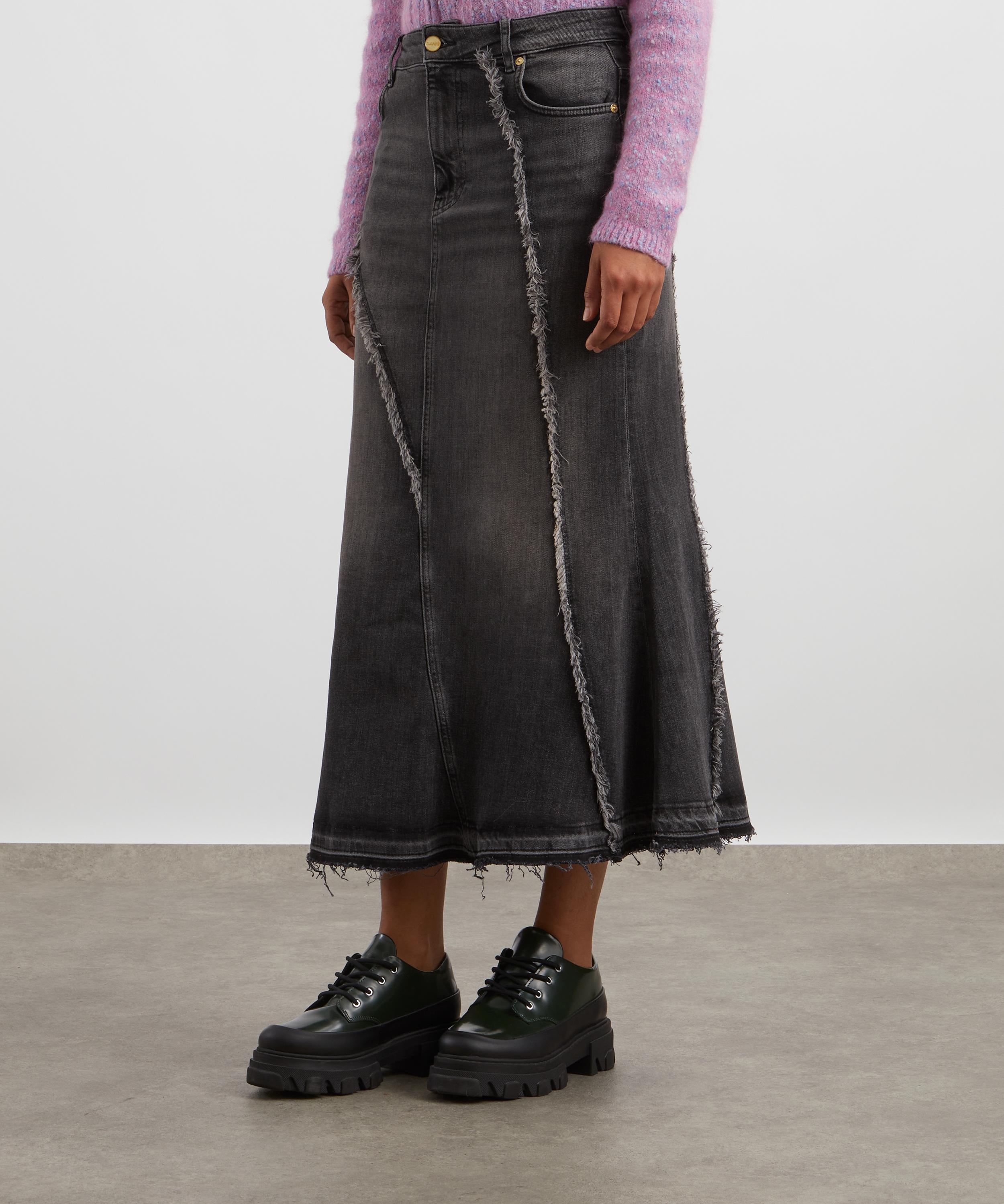 Ganni - Washed Black Denim Maxi Skirt image number 2