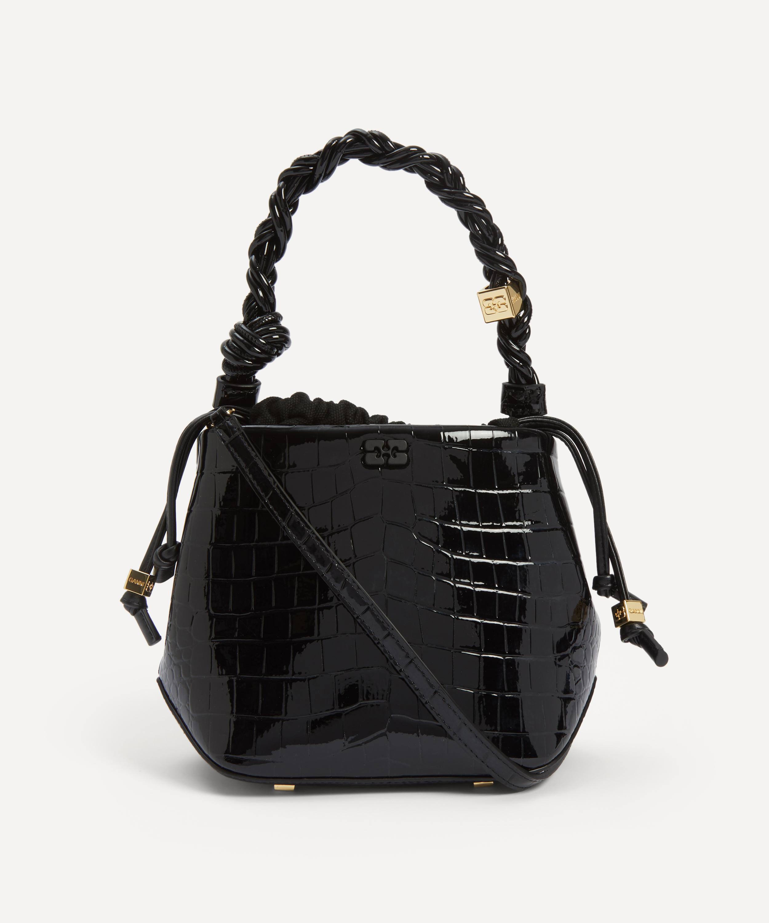 Ganni - Black Croco Bou Bucket Bag image number 0