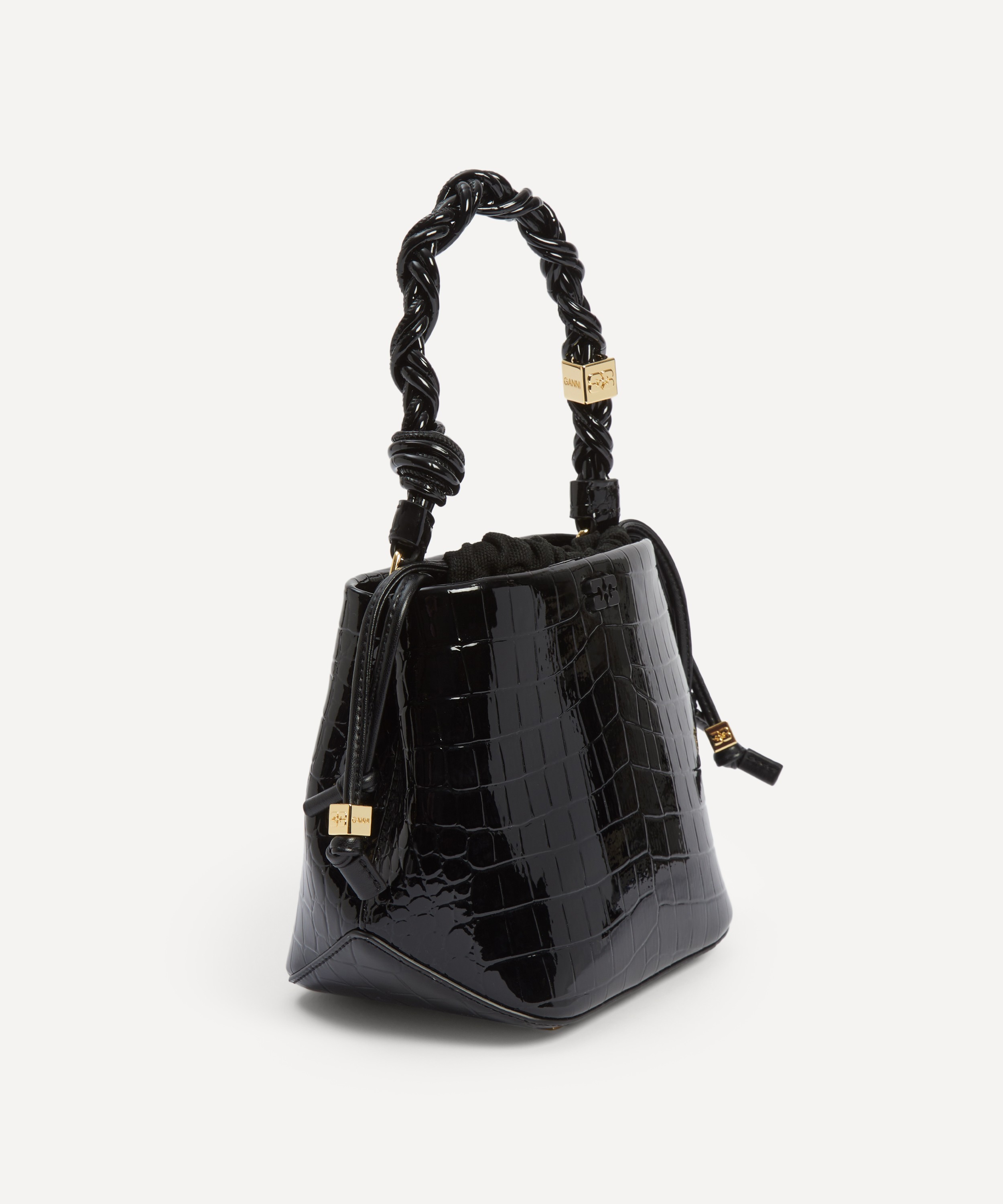 Ganni - Black Croco Bou Bucket Bag image number 2