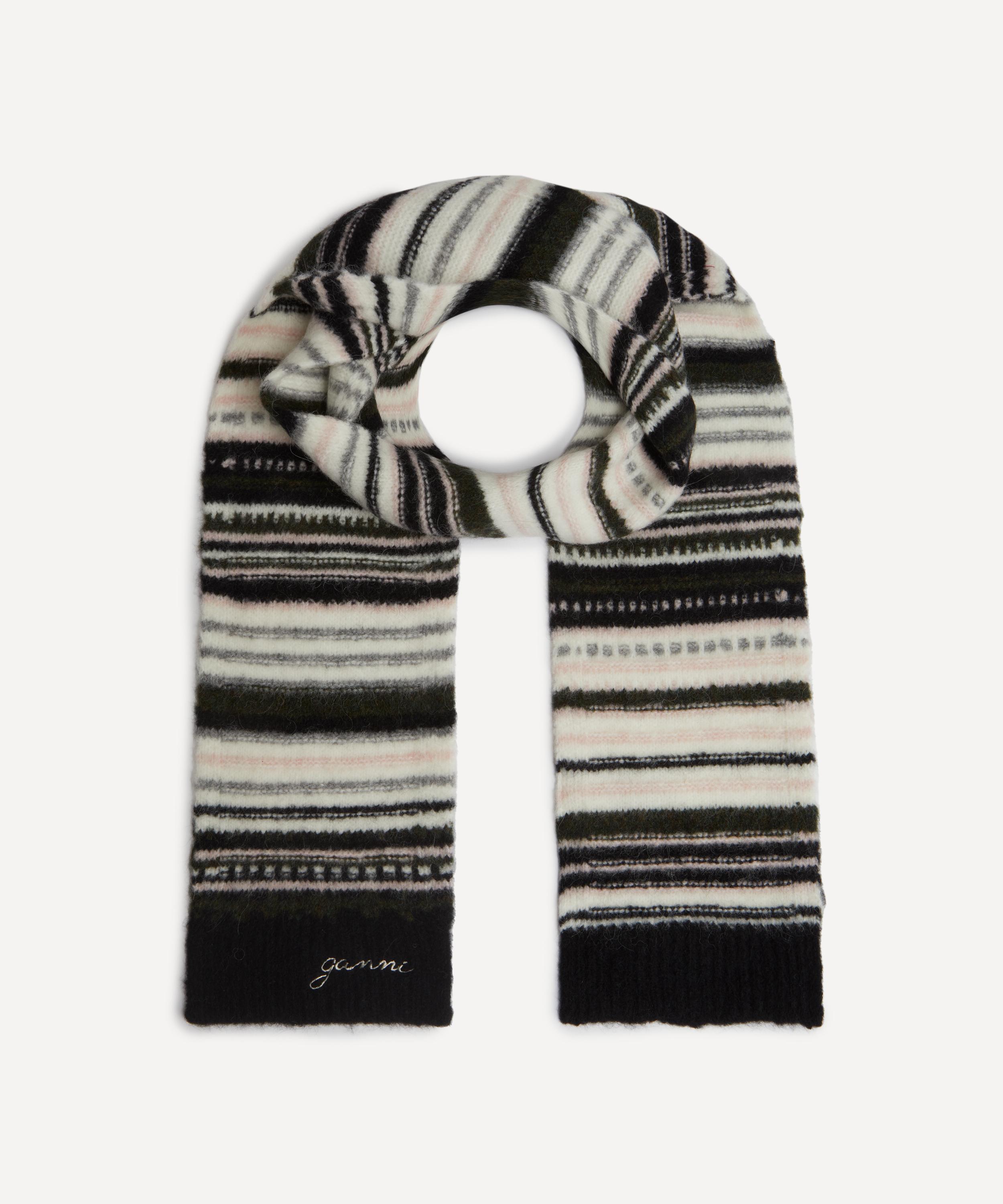 Ganni - Striped Wool Scarf image number 1