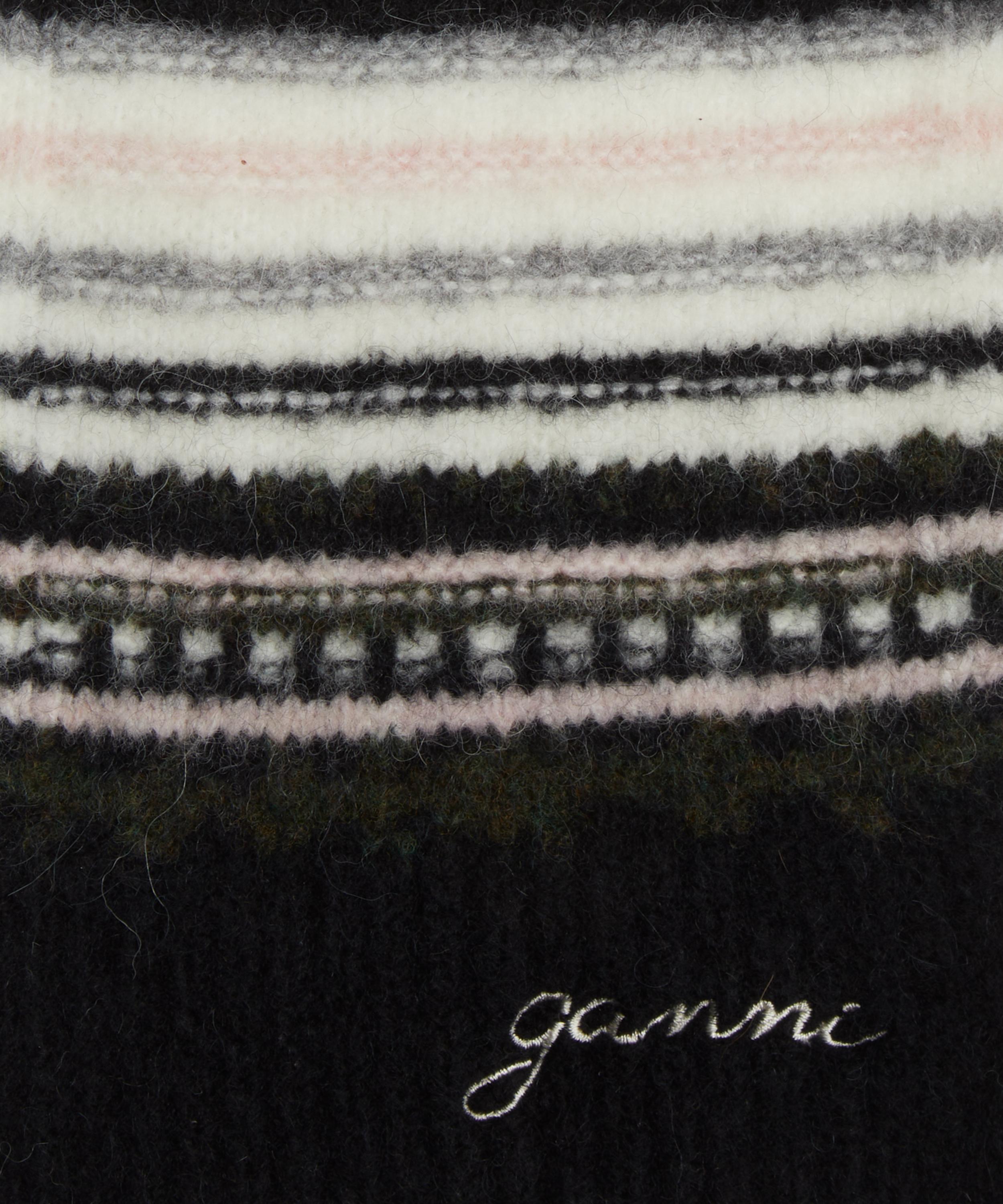 Ganni - Striped Wool Scarf image number 2